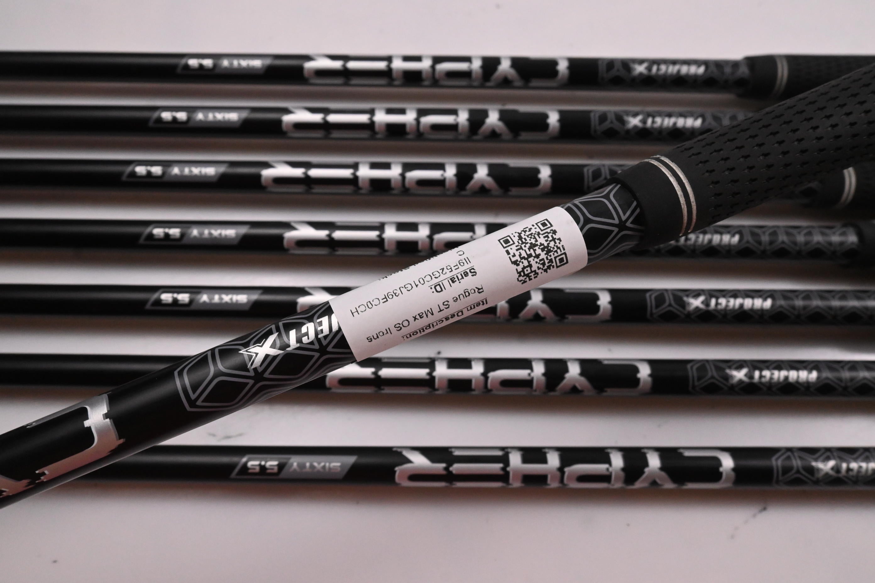 Callaway Rogue ST Max OS Irons / 5-PW+GW+SW / Regular Flex Cypher 60 Shafts