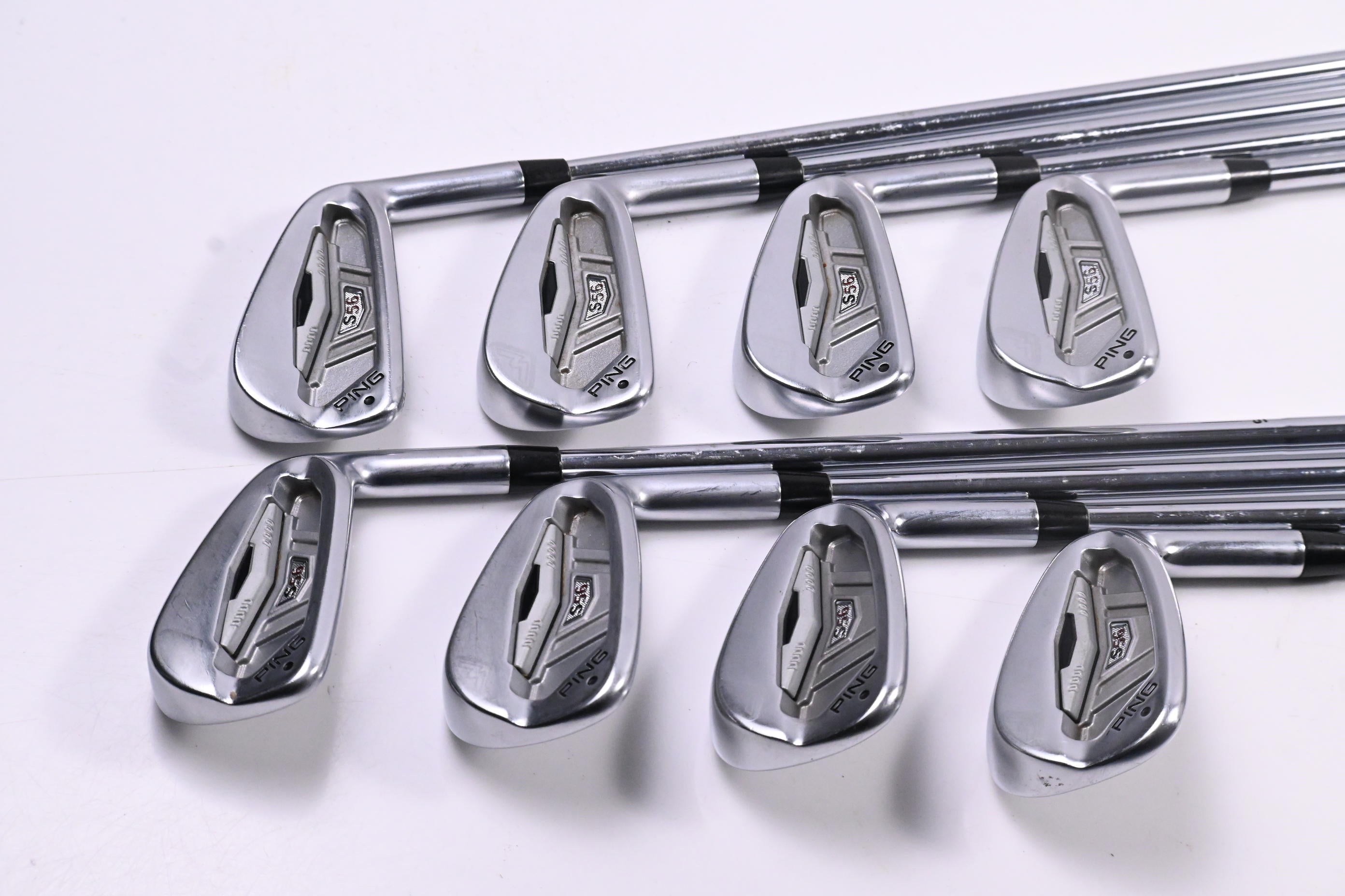 Ping S56 Irons / 3-PW / White Dot / Regular Flex Ping AWT Steel Shafts