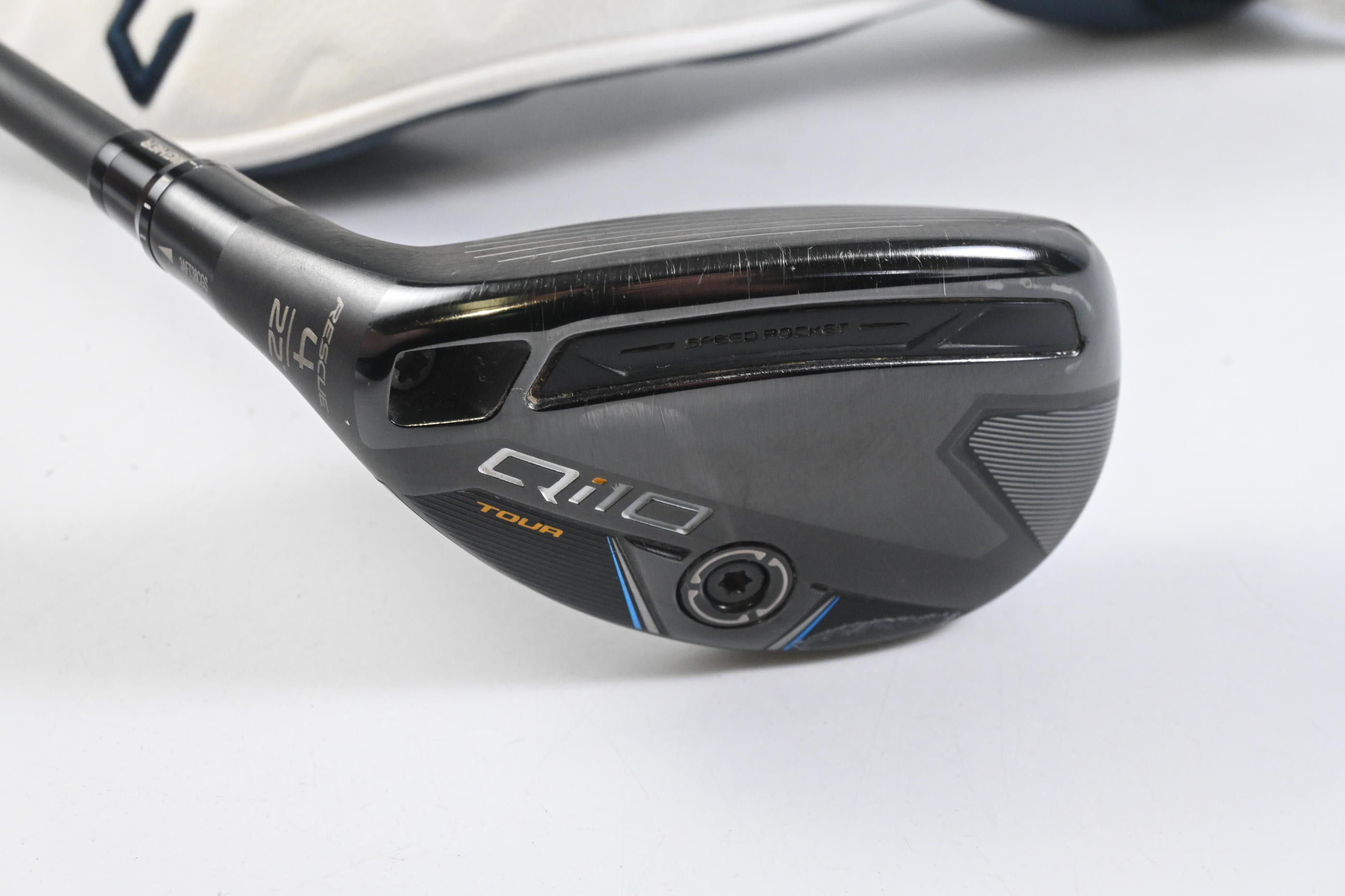 Left Hand Taylormade Qi10 Tour #4 Hybrid / 22 Degree / Regular Flex Tensei AV