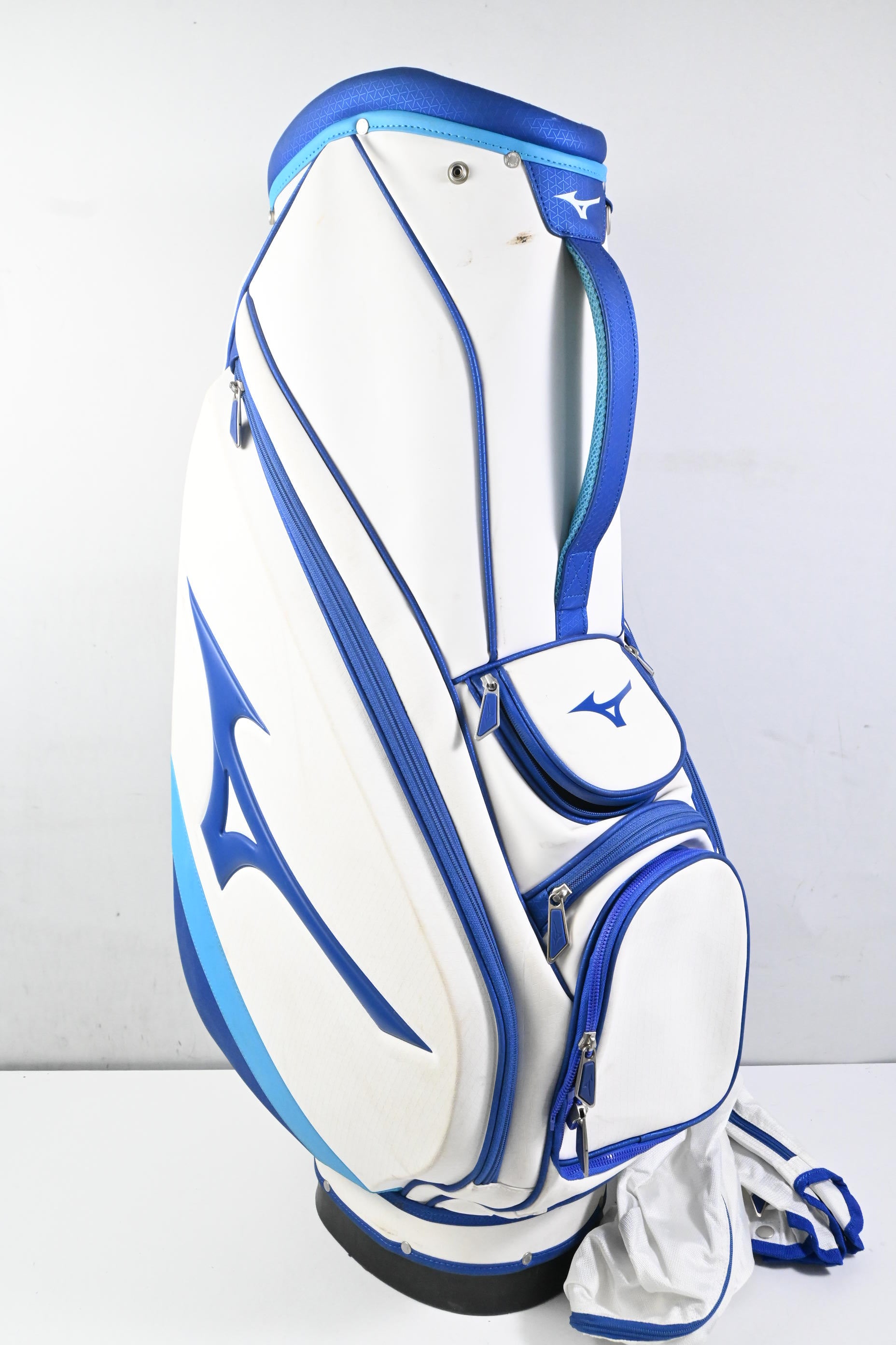 Mizuno Cart Bag / 5-Way Divider / White, Blue