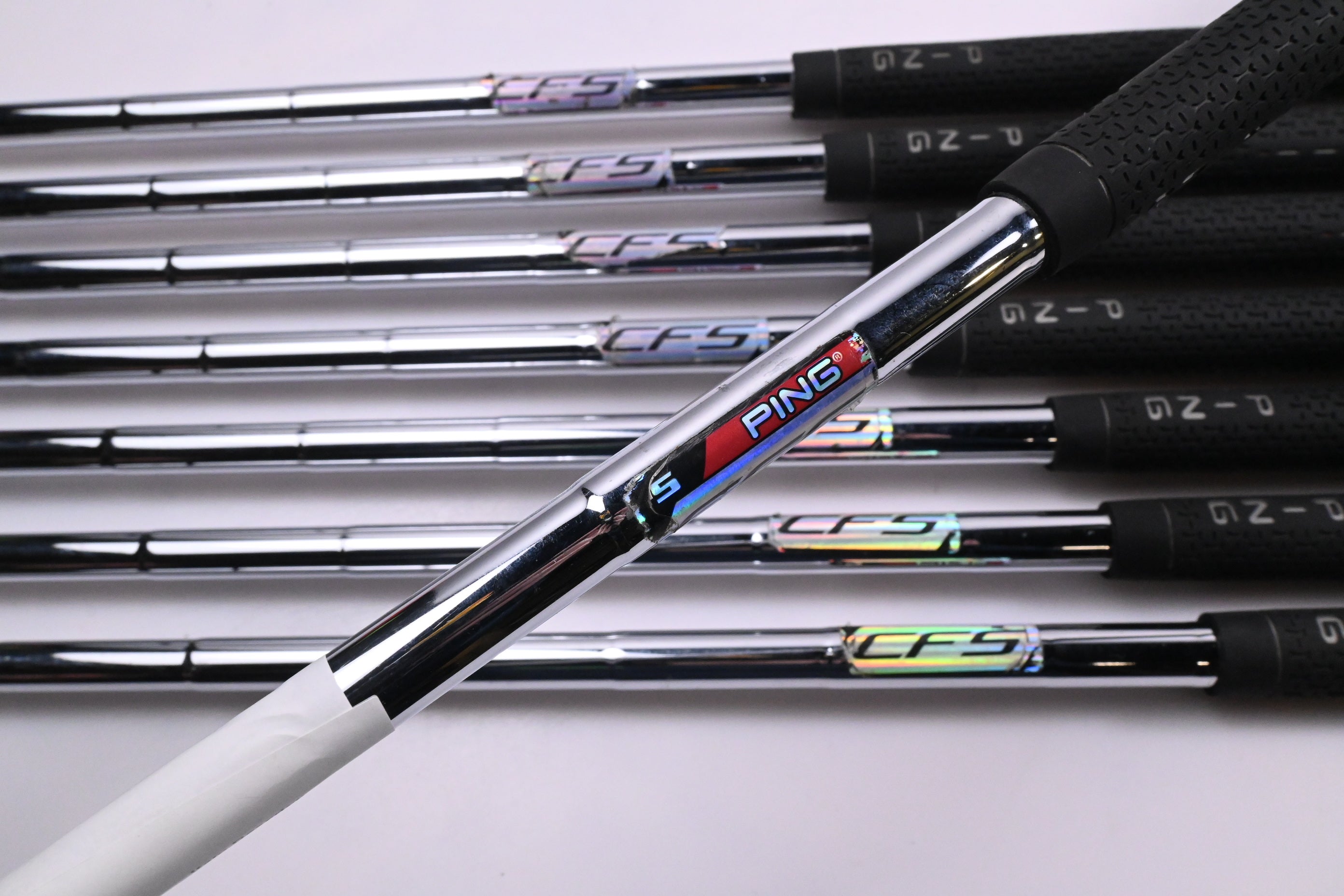 Left Hand Ping G25 Irons / 3-PW / Blue Dot / Stiff Flex Ping CFS Shafts