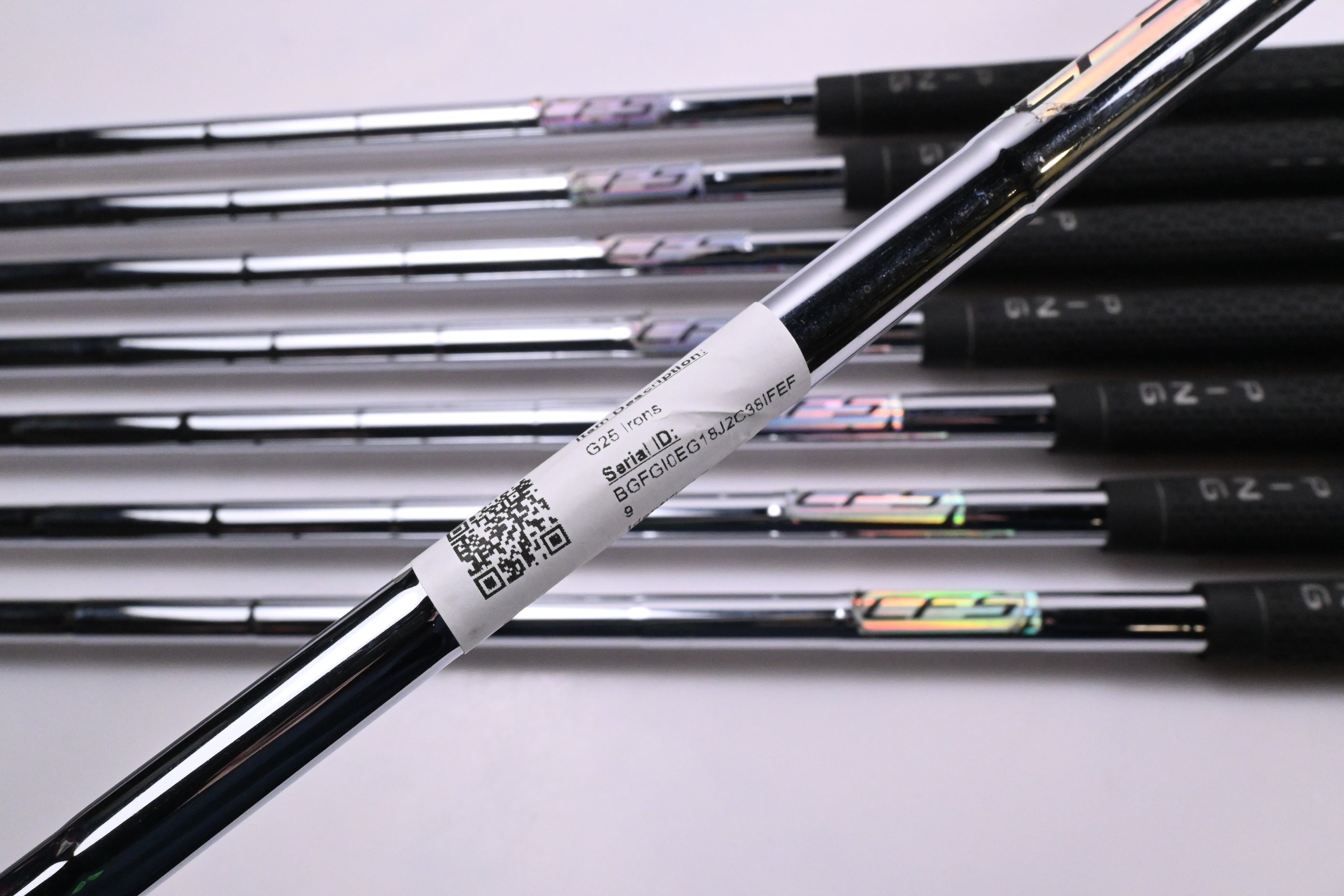 Left Hand Ping G25 Irons / 3-PW / Blue Dot / Stiff Flex Ping CFS Shafts