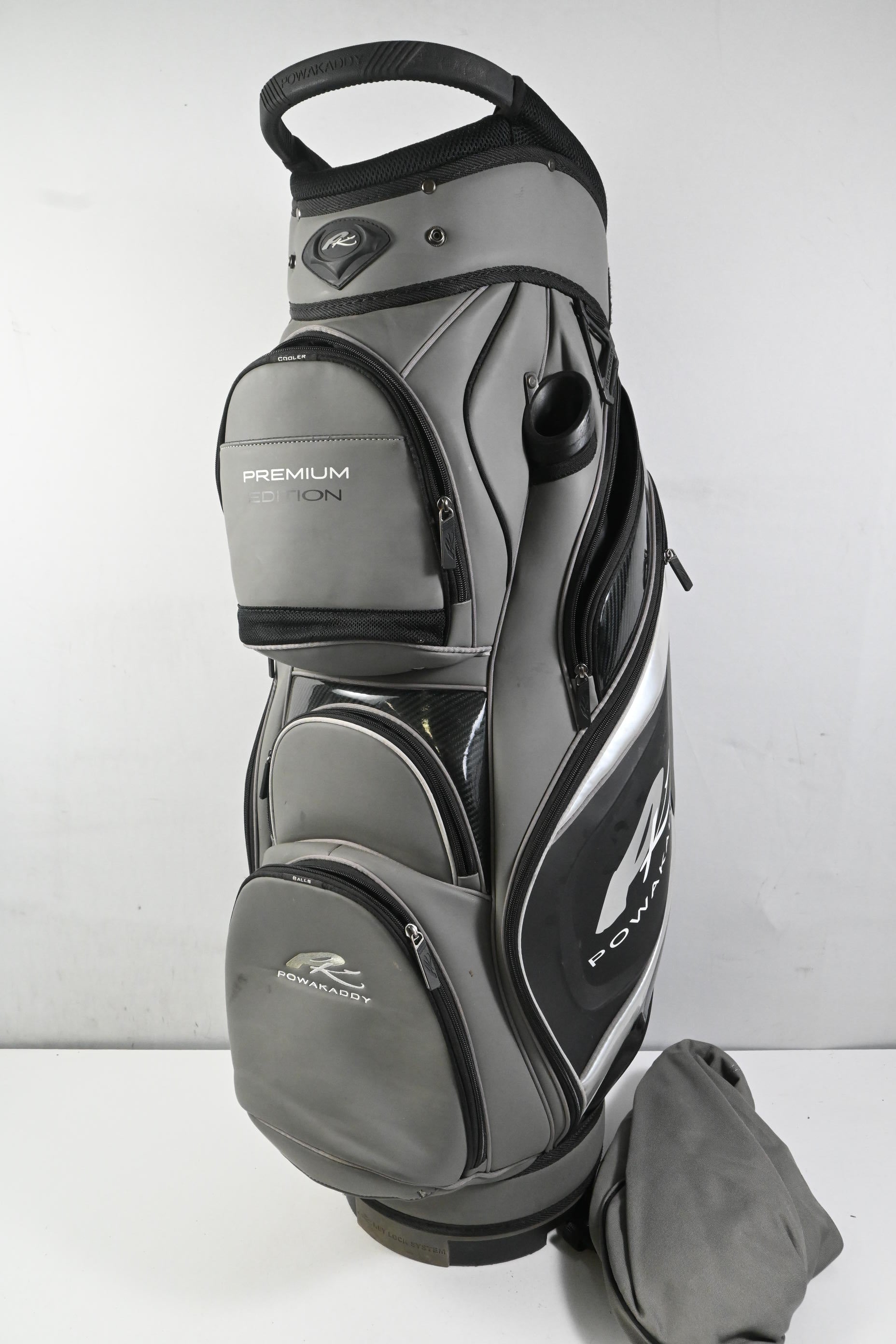 Powakaddy Premium Edition Cart Bag / 14-Way Divider / Grey, Black