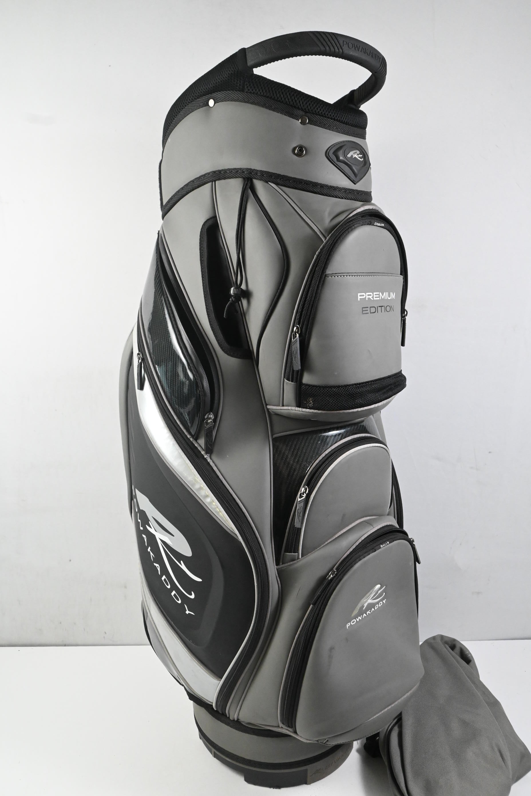 Powakaddy Premium Edition Cart Bag / 14-Way Divider / Grey, Black
