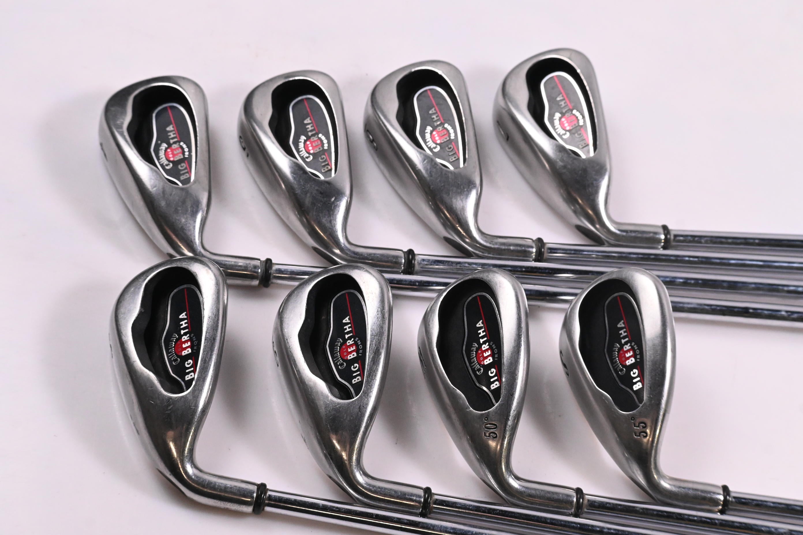 Left Hand Callaway Big Bertha 2002 Irons / 4-PW+SW / UniFlex Callaway Shafts