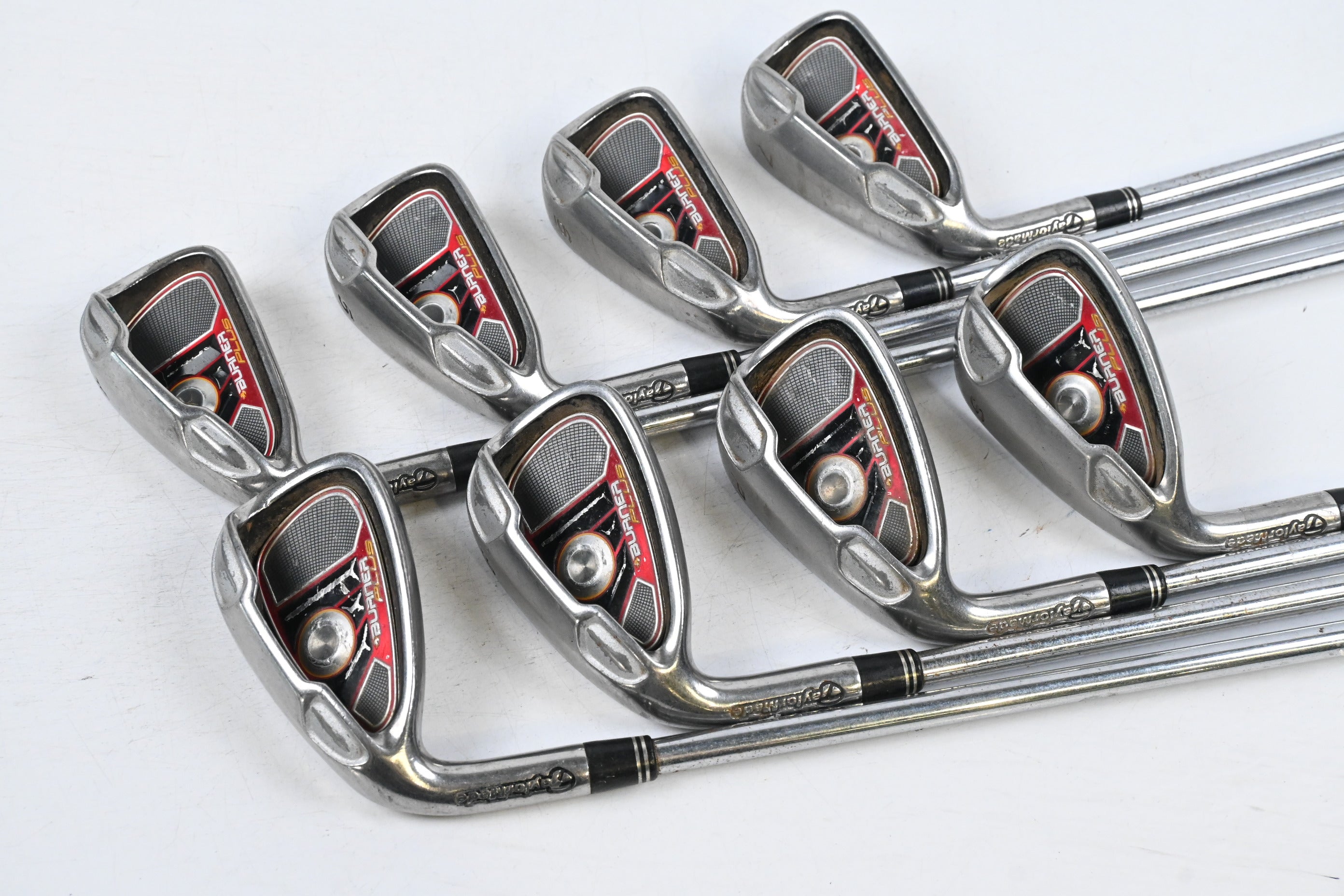 Left Hand Taylormade Burner Plus Irons / 4-PW+SW / Regular Flex Taylormade Shafts