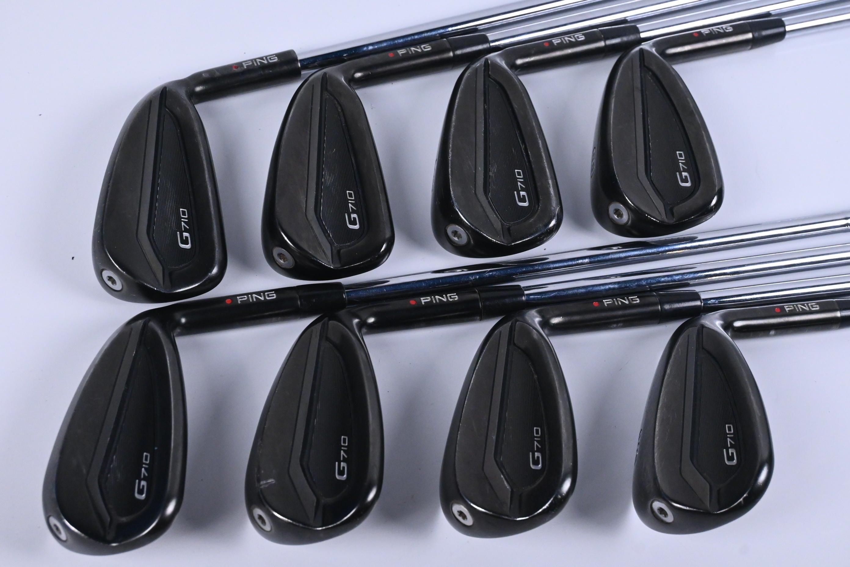 Ping G710 Irons / 5-PW+GW+SW / Red Dot / Regular Flex Ping AWT 2.0 Shafts