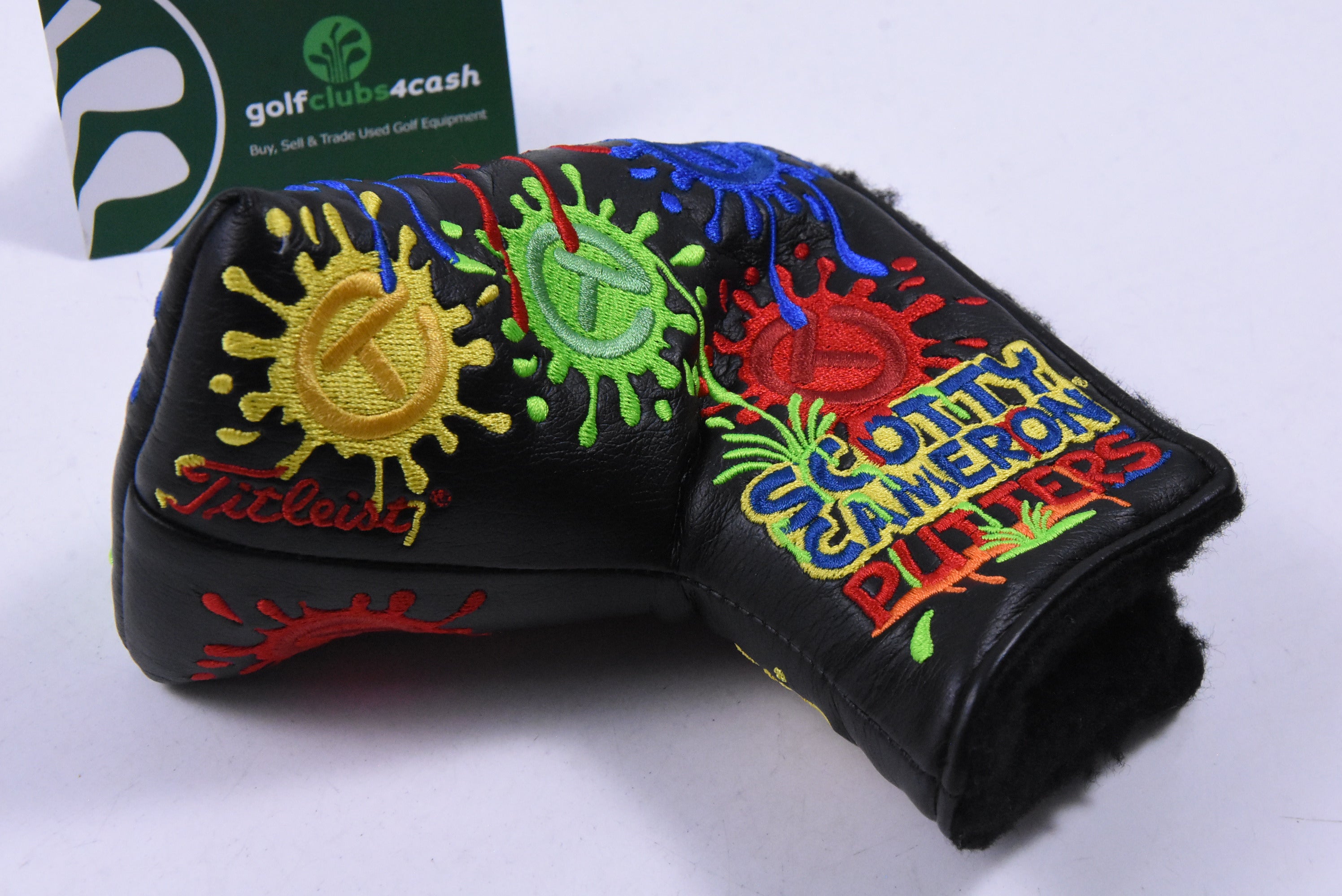 Scotty Cameron Circle T Rainbow Paint Splash Putter Cover / Mid-Mallet / Black