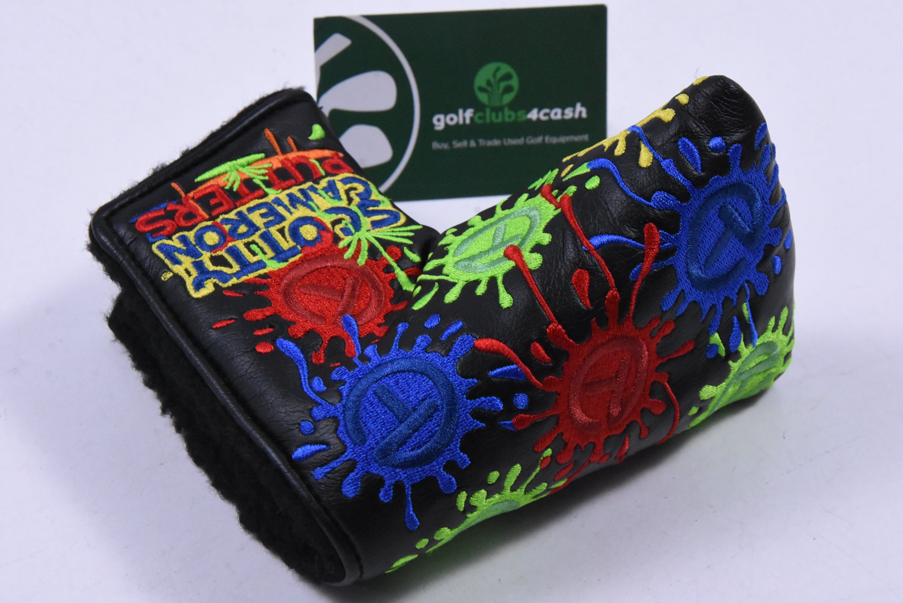 Scotty Cameron Circle T Rainbow Paint Splash Putter Cover / Mid-Mallet / Black