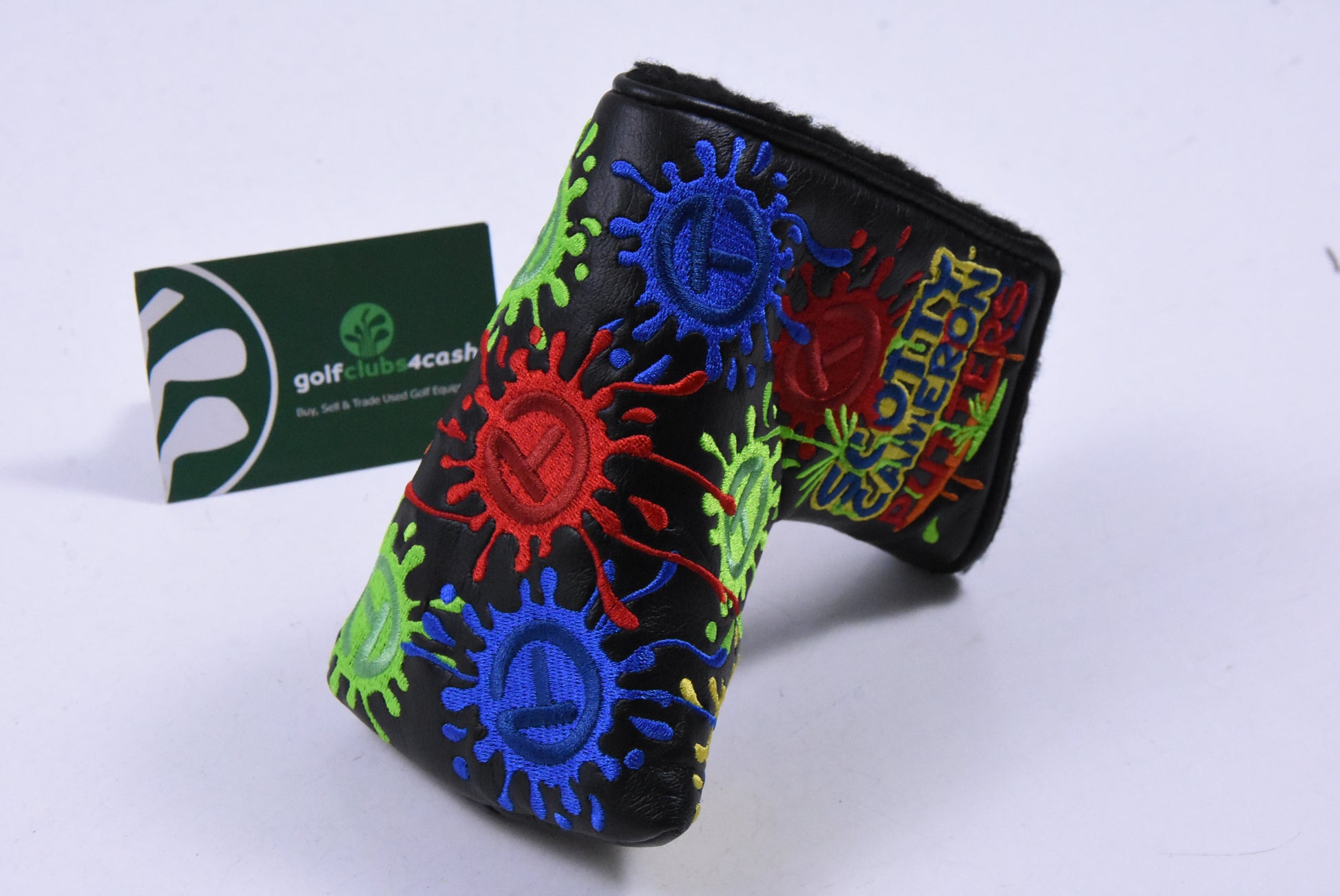 Scotty Cameron Circle T Rainbow Paint Splash Putter Cover / Mid-Mallet / Black