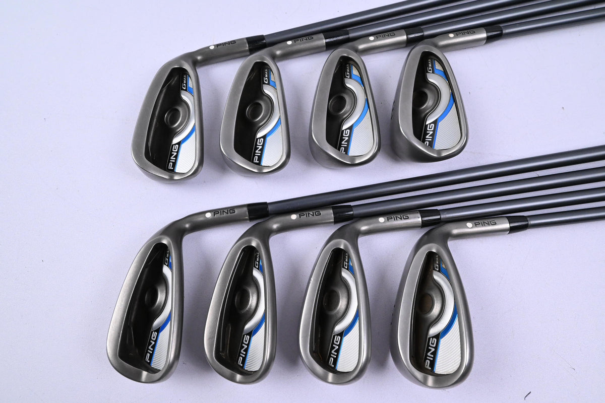 Ping GMax Irons / 5-PW+GW+SW / White Dot / Regular Flex Ping CFS 70 Shafts