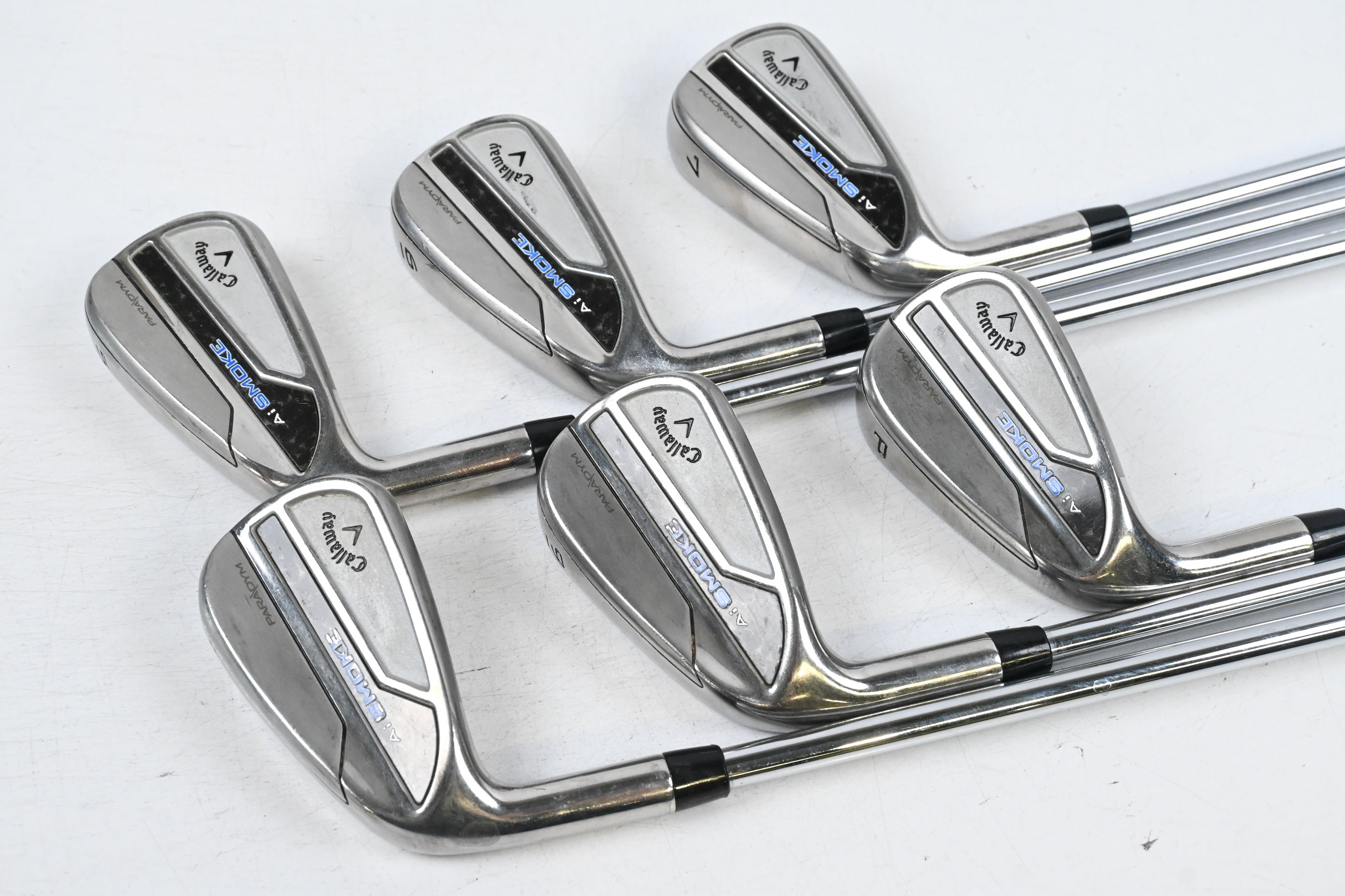 Left Hand Callaway Paradym Ai Smoke Irons / 5-PW / Regular Flex Elevate MPH 95