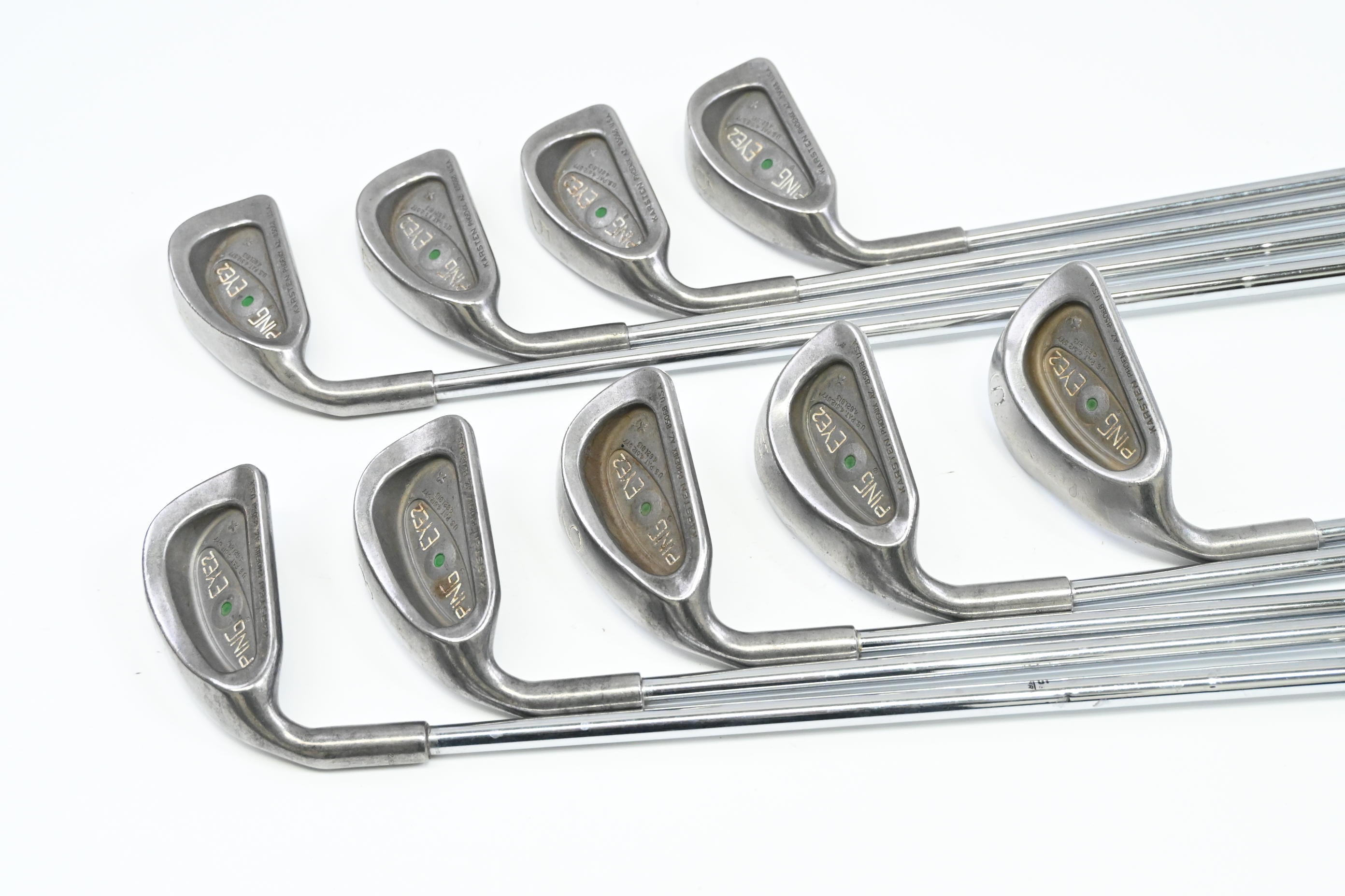 Left Hand Ping Eye 2+ Irons / 3-PW+SW / Green Dot / Stiff Flex Ping JZ Shafts