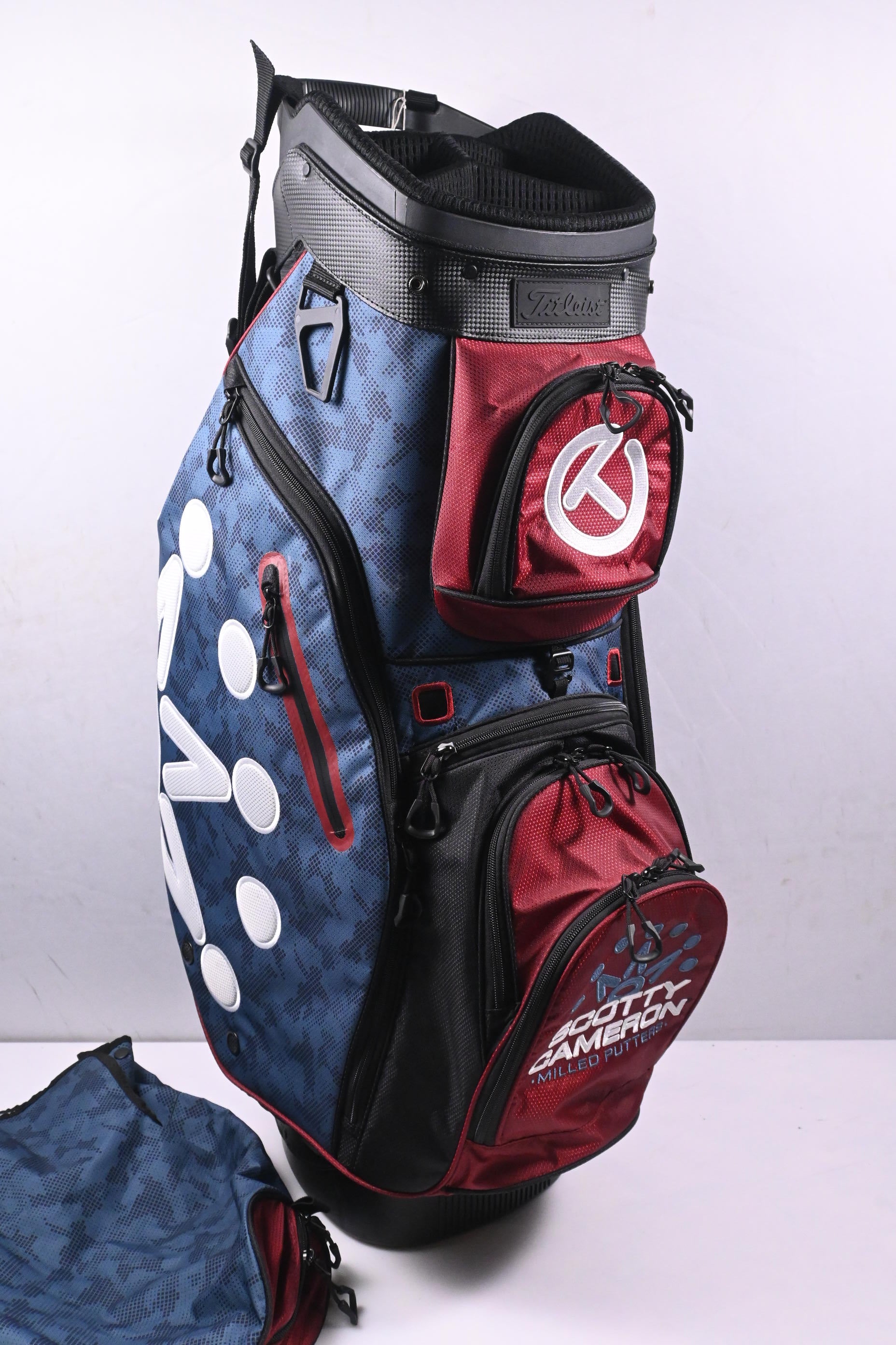 Scotty Cameron Circle T Explorer USA Cart Bag / 4-Way Divider / Blue, Maroon