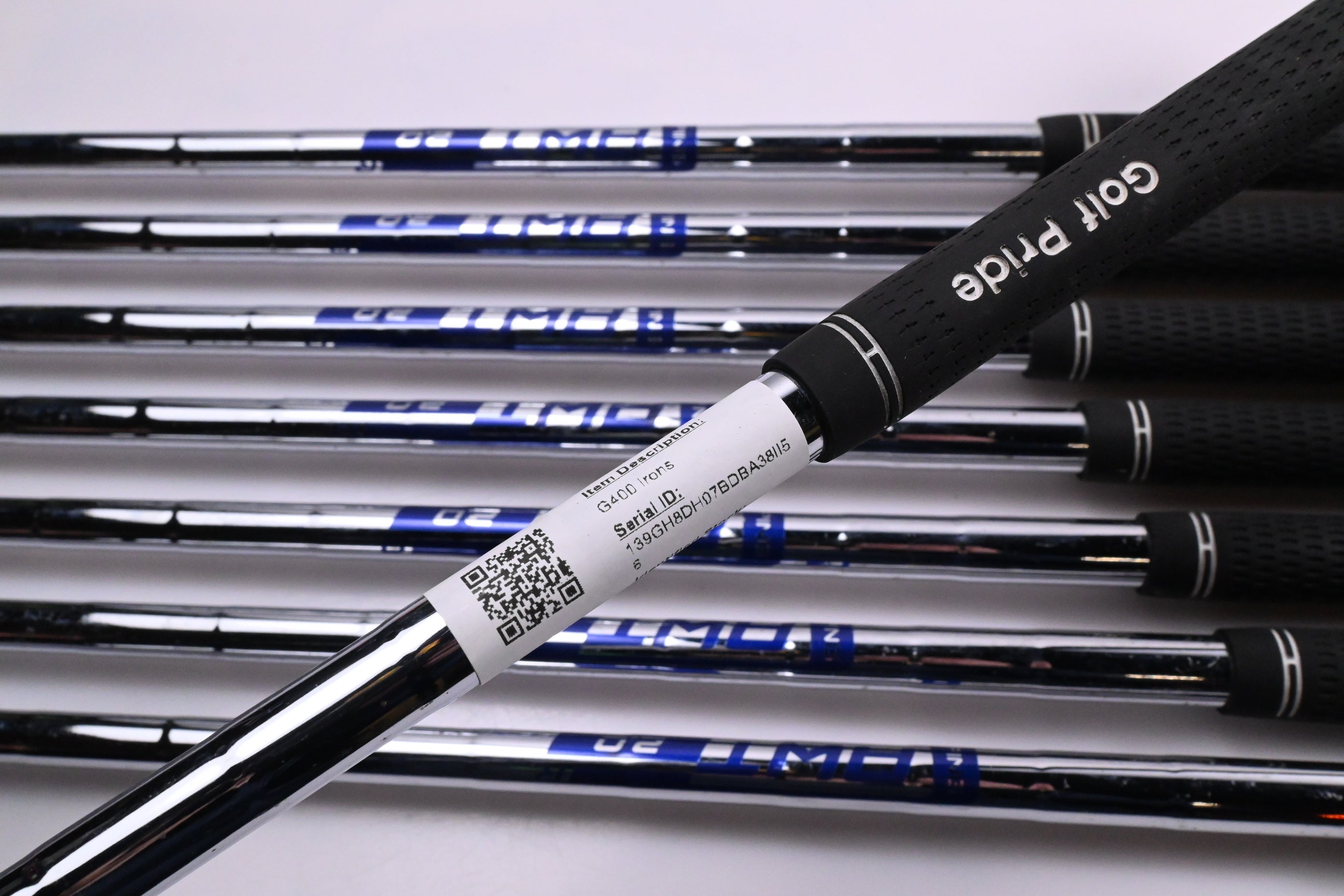 Ping G400 Irons / 5-PW+GW+SW / Green Dot / Regular Flex Ping AWT 2.0 Shafts