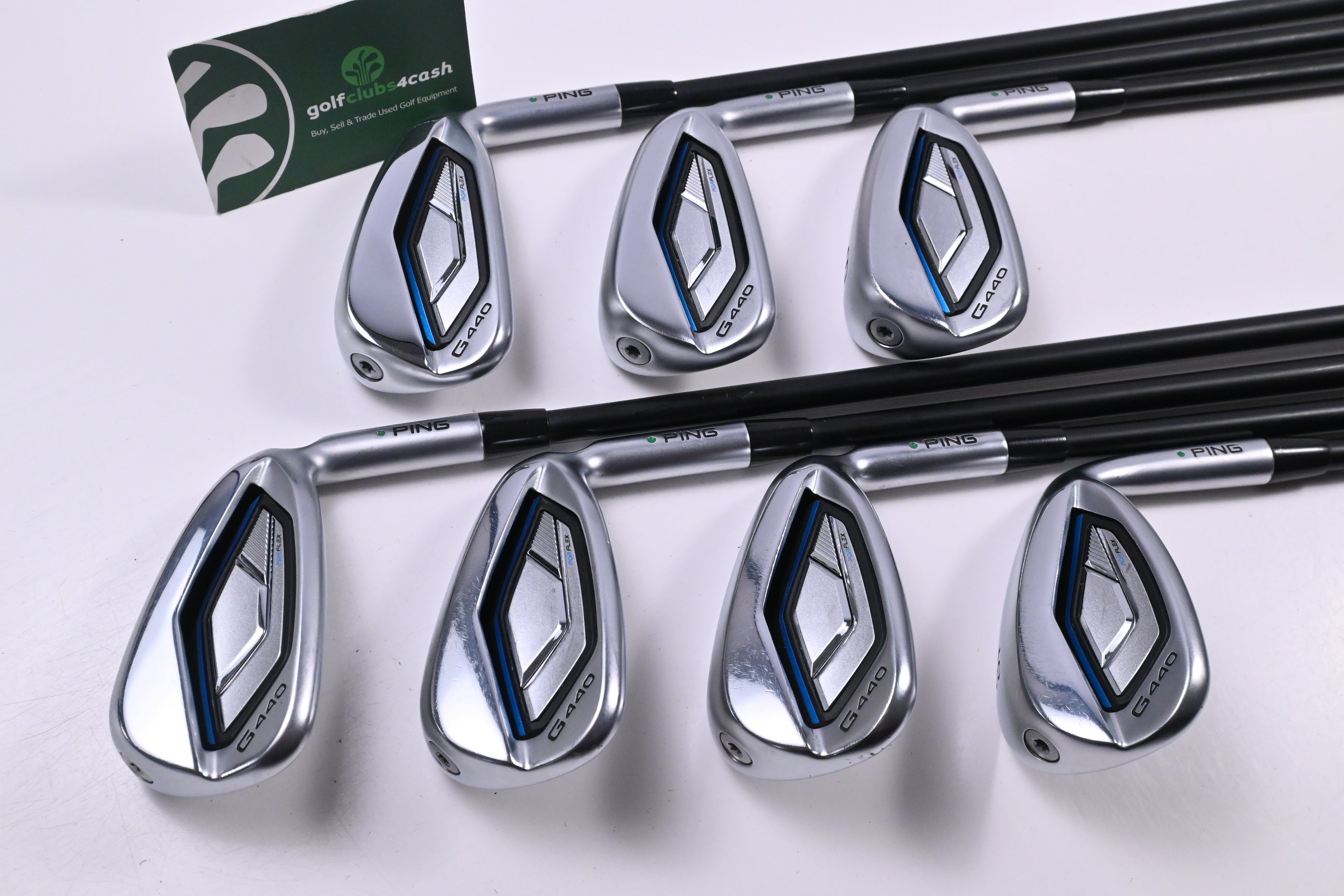 Ping G440 Irons / 6-PW+UW+56° / Green Dot / Senior Flex Ping Alta CB Blue AWT
