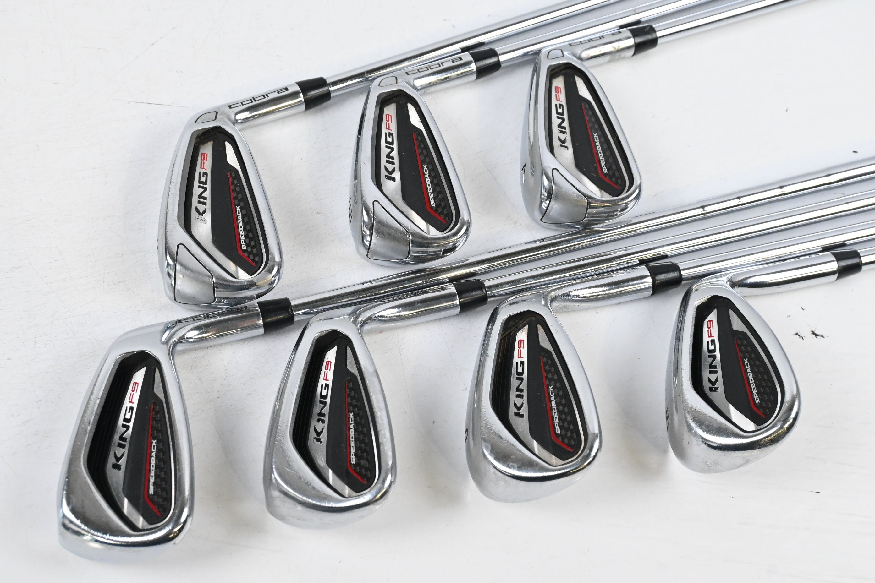 Cobra King F9 Irons / 5-PW+SW / Regular Flex KBS Tour-V 90 Shafts