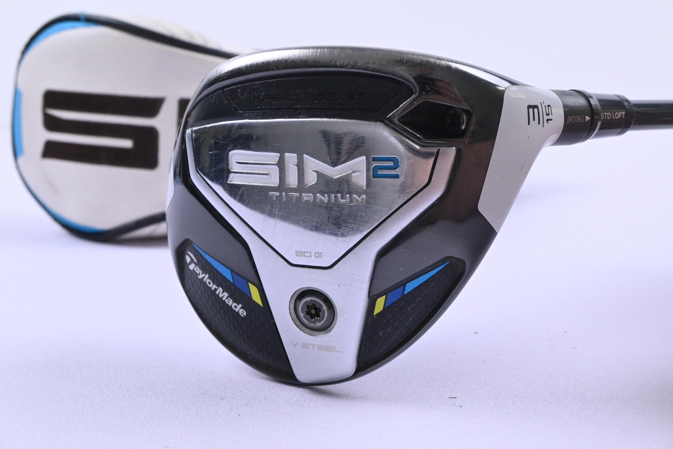 Taylormade SIM2 Ti #3 Wood / 15 Degree / Stiff Flex Tensei AV Raw Blue 65 Shaft