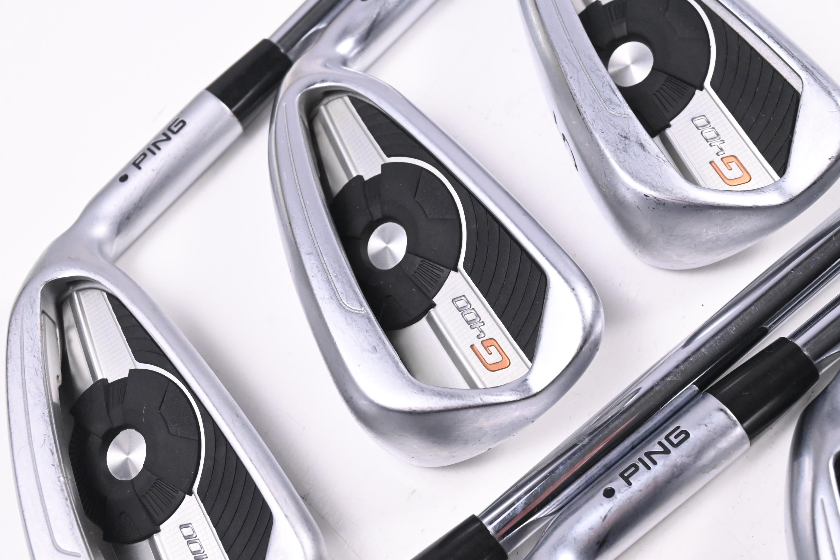 Ping G400 Irons / 4-PW / Black Dot / Stiff Flex Ping AWT 2.0 Shafts