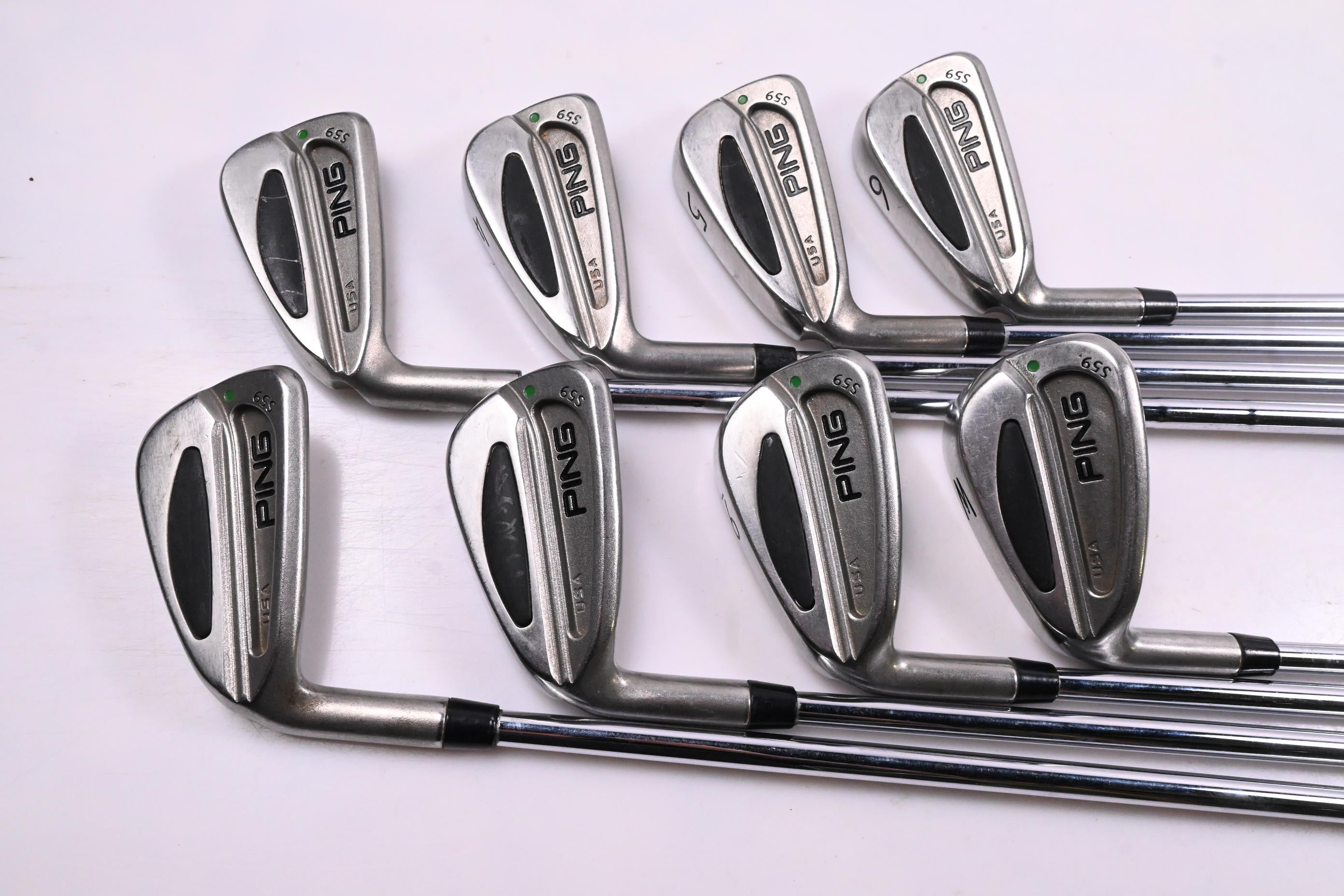 Left Hand Ping S59 Irons / 3-PW / Green Dot / Regular Flex Dynamic Gold R300