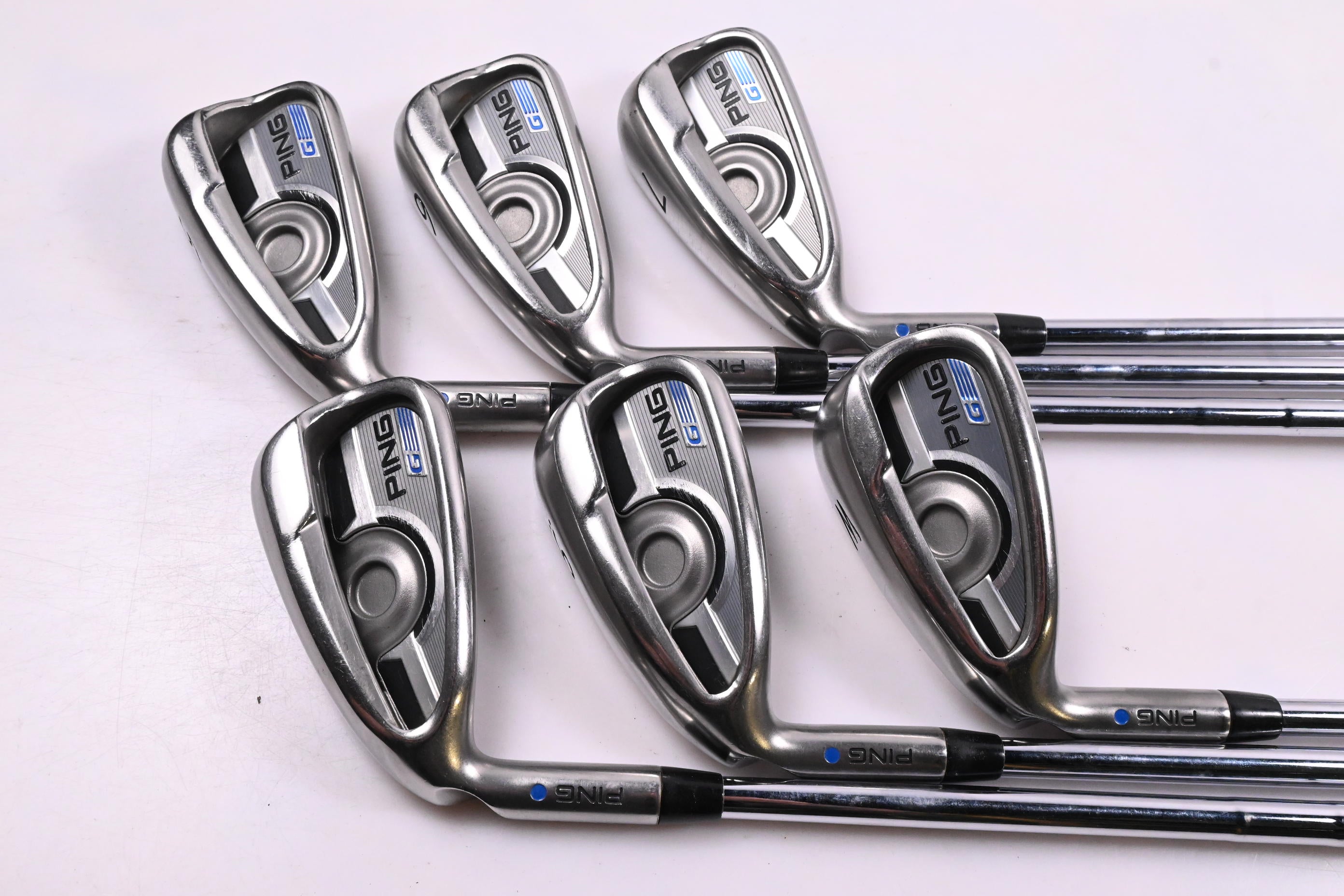 Left Hand Ping G Series Irons / 5-PW / Blue Dot / Regular Flex KBS Tour 110