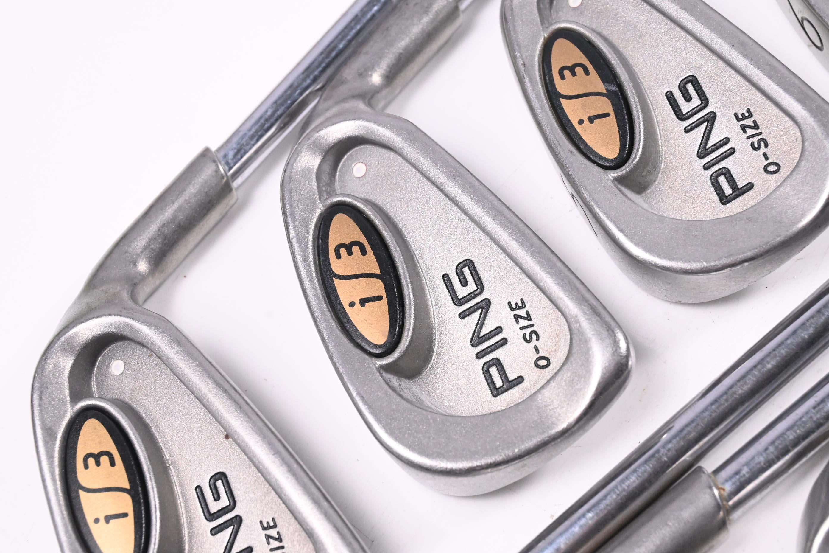 Ping i3 O-Size Irons / 3-PW+SW / White Dot / Stiff Flex Cushin JZ Shafts