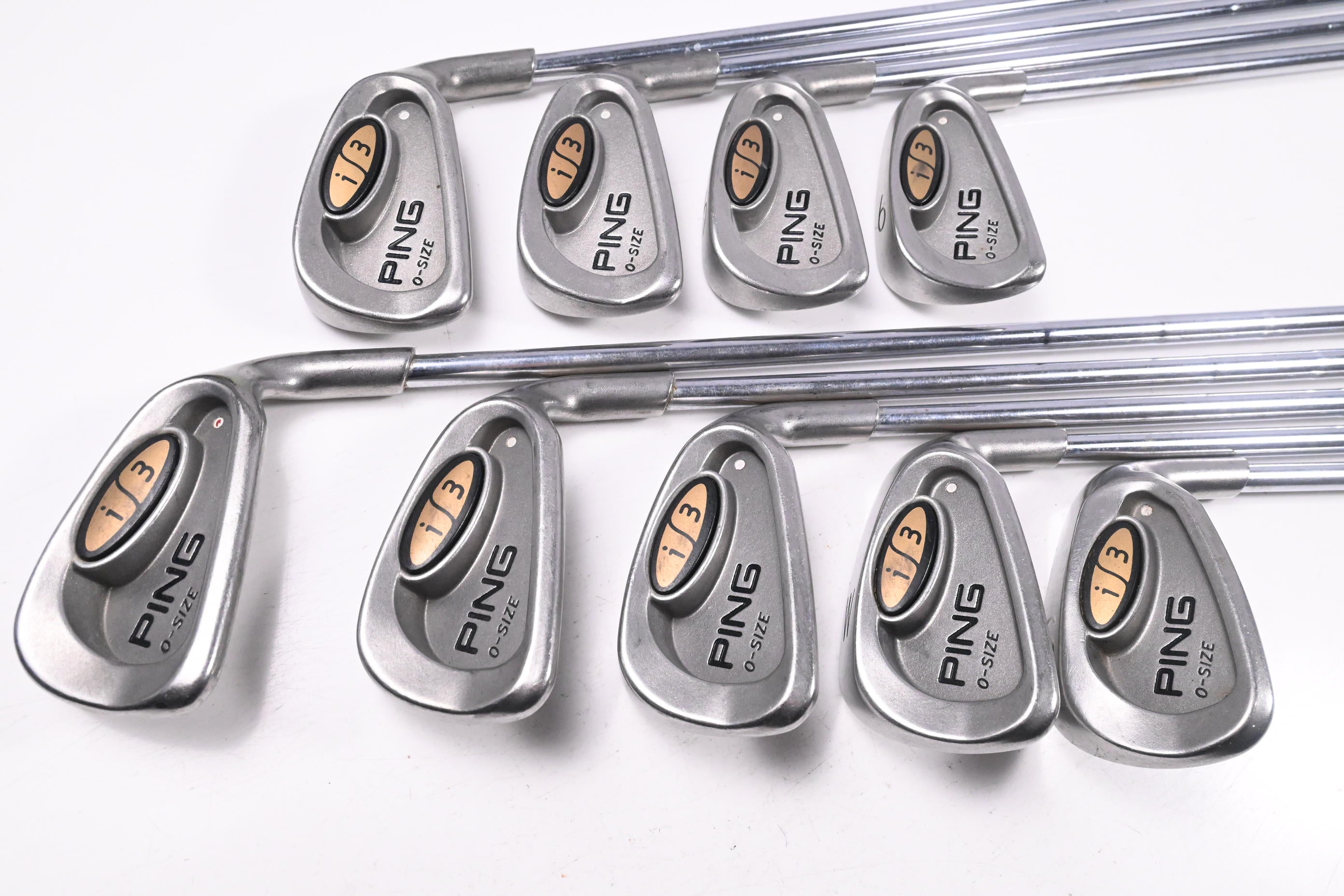 Ping i3 O-Size Irons / 3-PW+SW / White Dot / Stiff Flex Cushin JZ Shafts