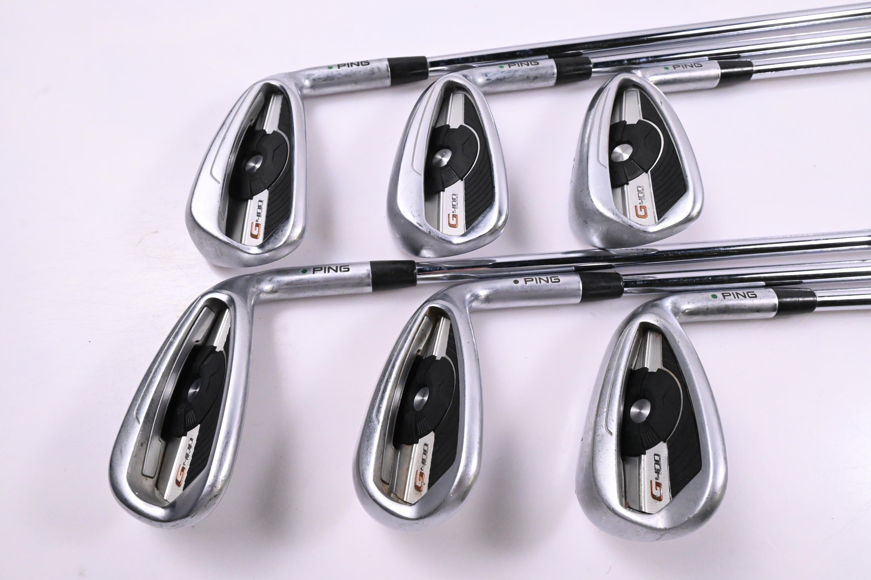 Ping G400 Irons / 7-PW+SW+LW / Green Dot / Regular Flex Ping AWT 2.0 Shafts