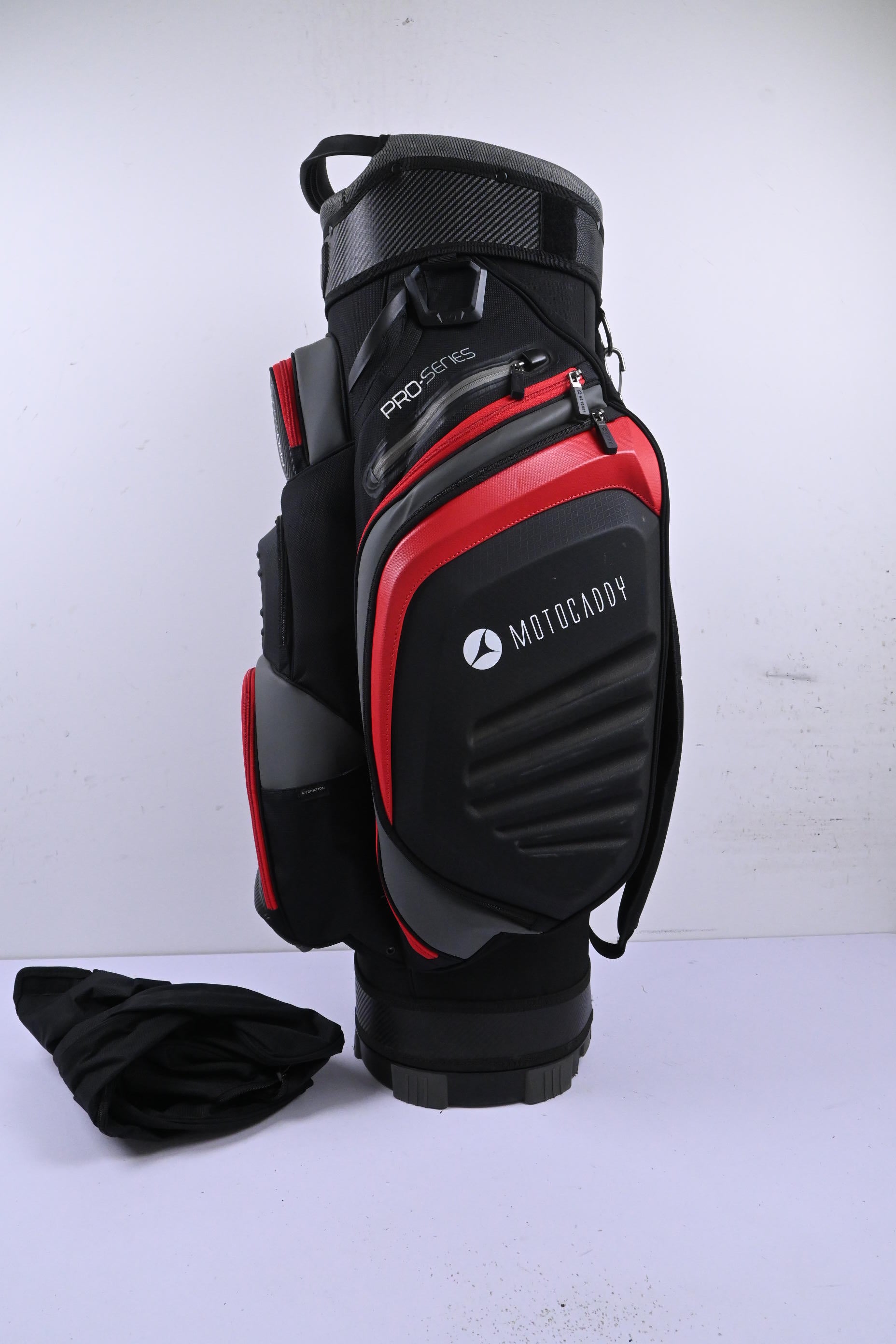 Powakaddy Pro Series Cart Bag / 14-Way Divider / Black, Grey & Red