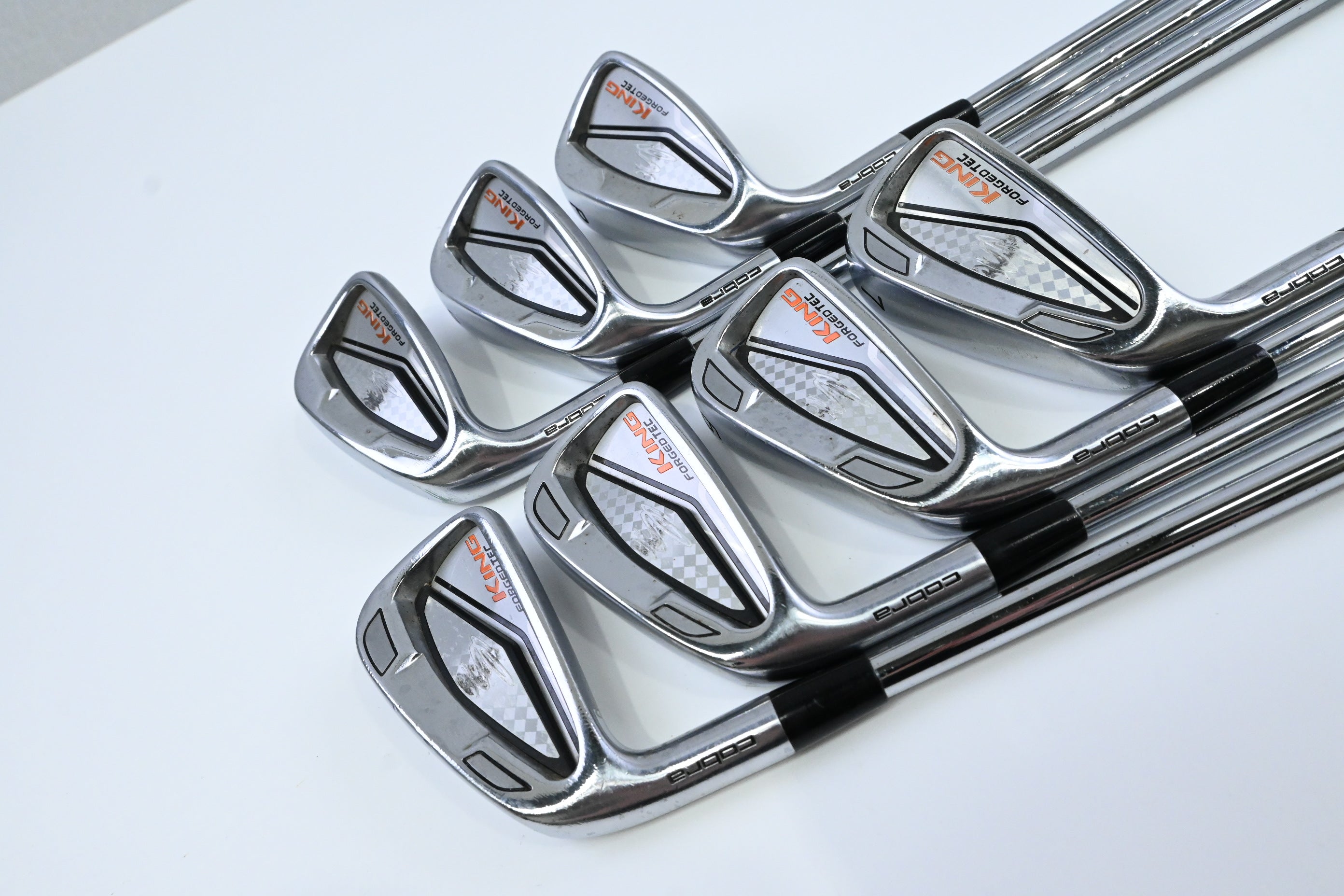 Left Hand Cobra King Forged Tec Irons / 4-PW / Stiff Flex KBS Tour FLT 120 Shafts
