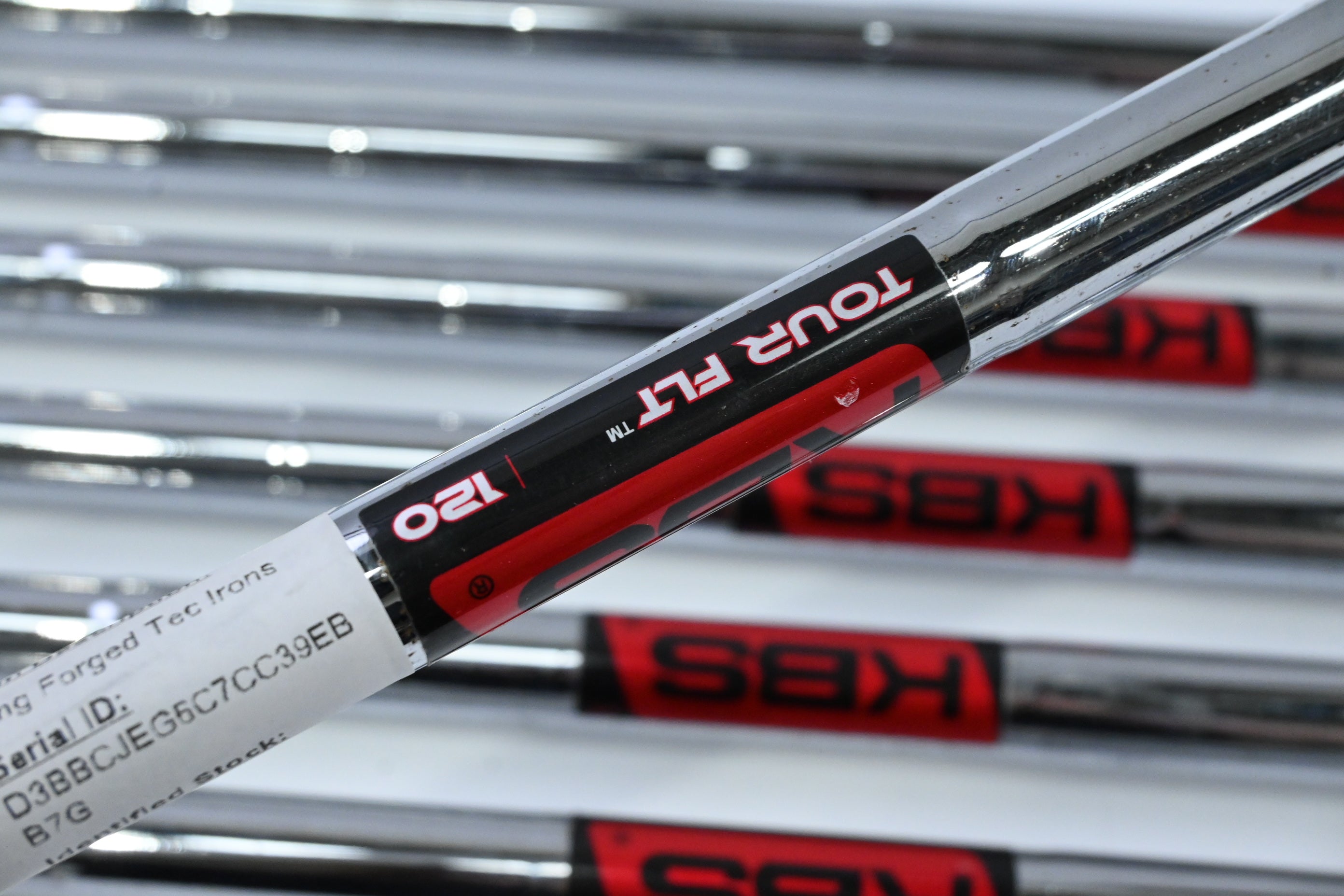 Left Hand Cobra King Forged Tec Irons / 4-PW / Stiff Flex KBS Tour FLT 120 Shafts