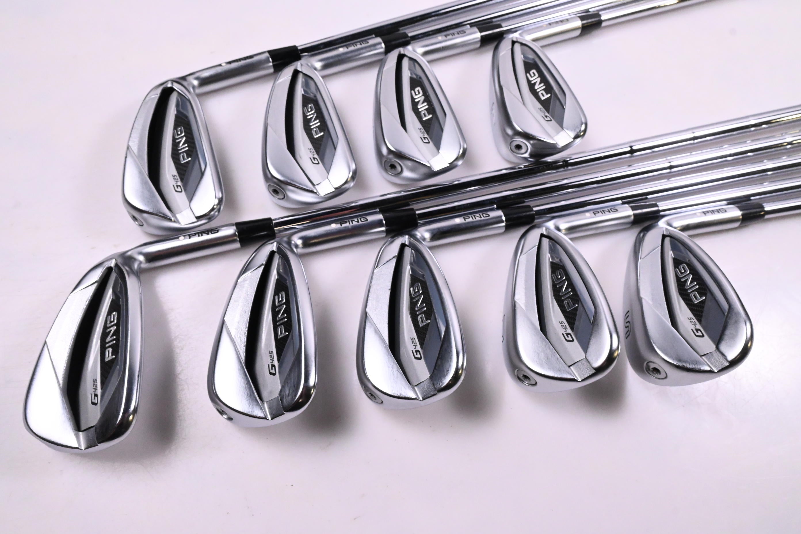 Ping G425 Irons / 4-PW+GW+SW / White Dot / Stiff Flex Dynamic Gold 120 S300