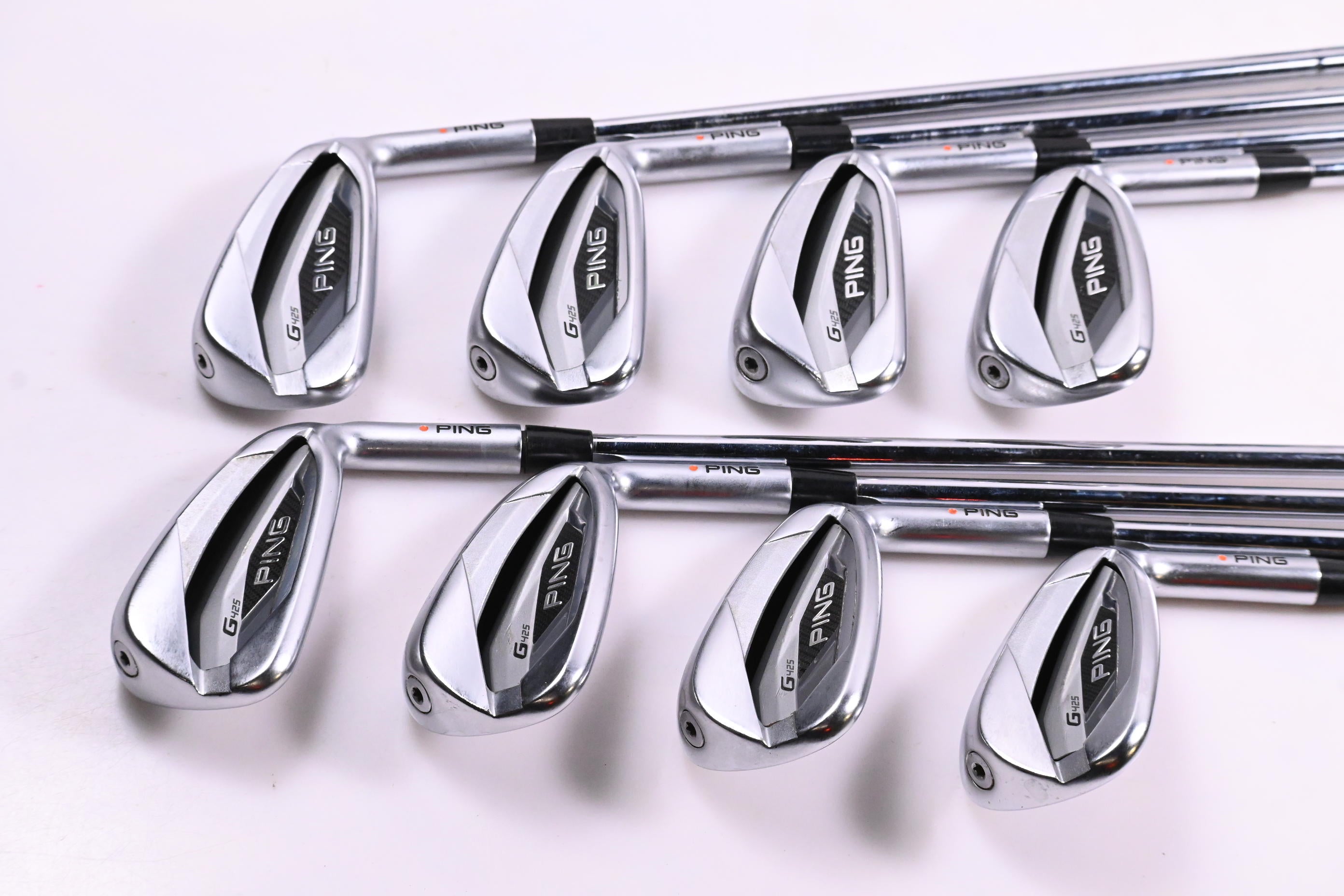 Ping G425 Irons / 4-PW+GW / Orange Dot / Regular Flex Ping AWT 2.0 Shafts