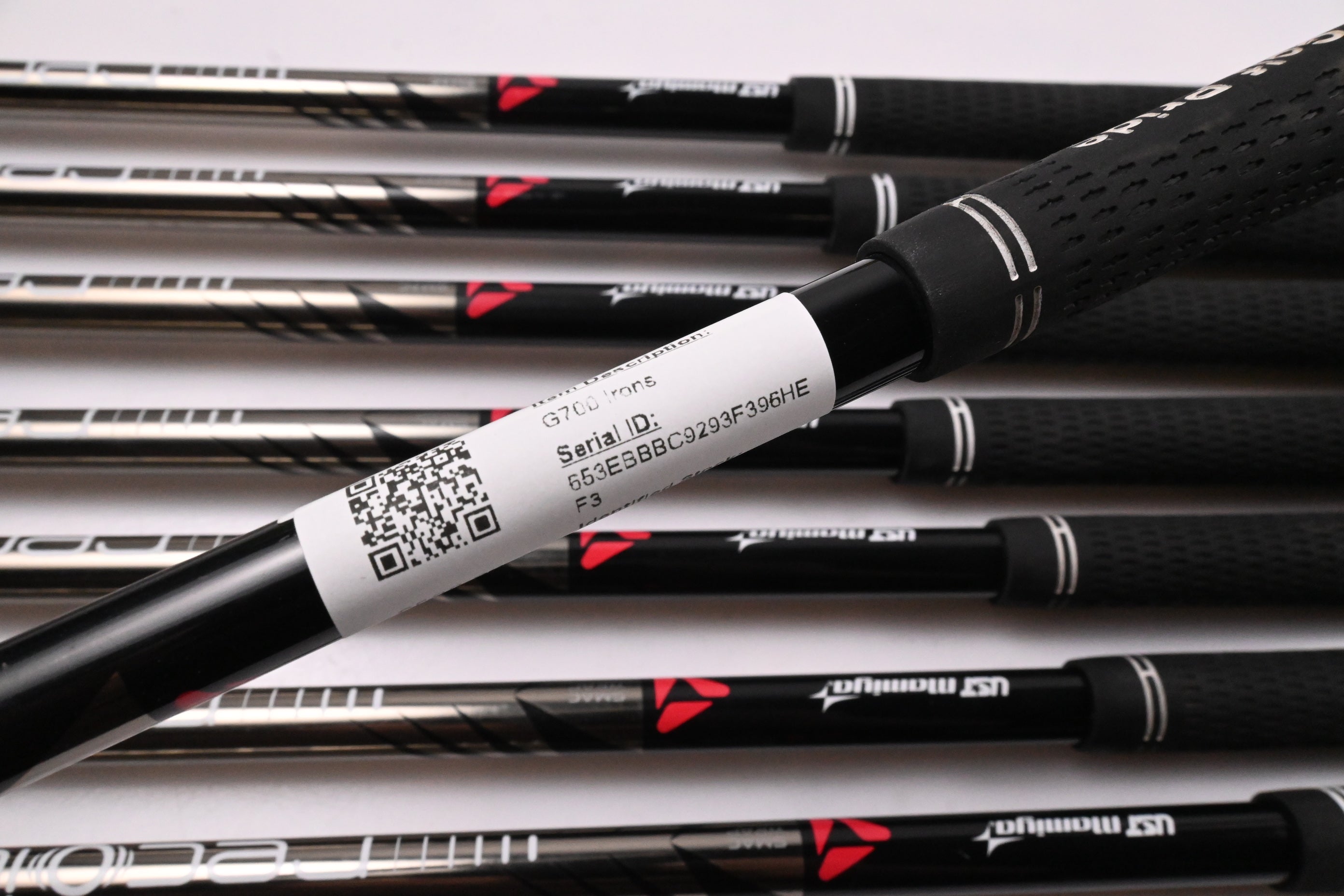 Left Hand Ping G700 Irons / 5-PW+GW+SW / Black Dot / Regular Flex UST Recoil ES