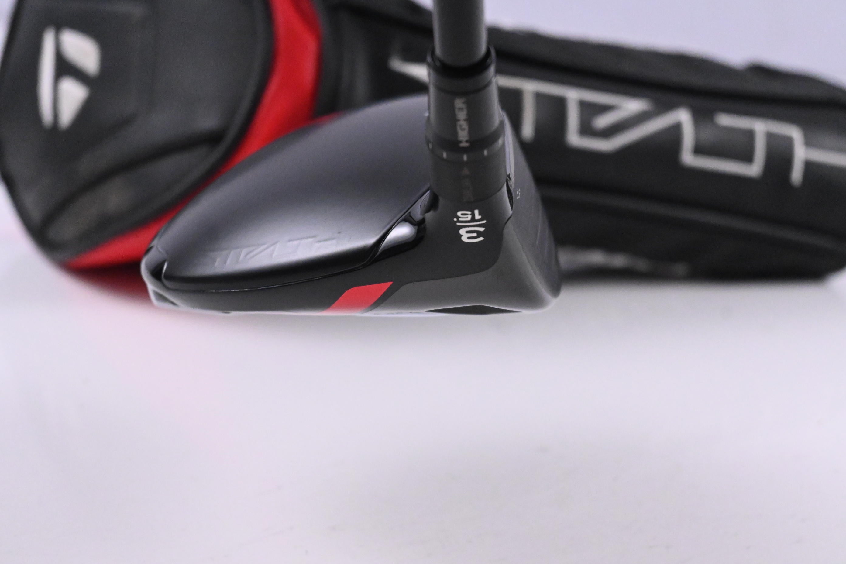 Left Hand Taylormade Stealth Plus #3 Wood / 15 Degree / Regular Flex HZRDUS RDX Smoke