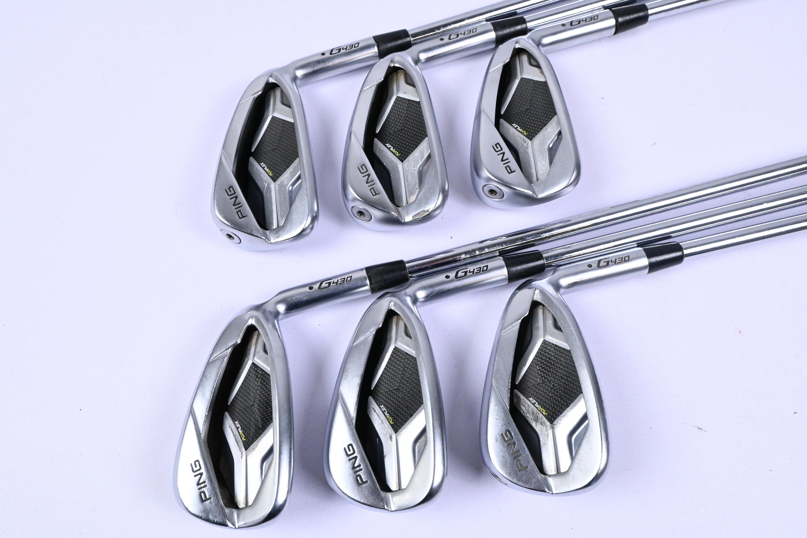 Ping G430 Irons / 5-PW / Black Dot / Regular Flex Ping AWT 2.0 Shafts