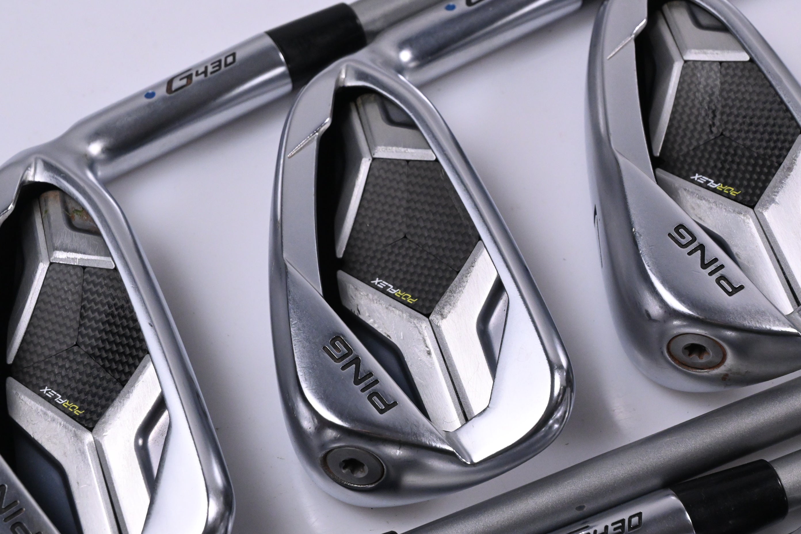 Ping G430 Irons / 5-PW+45 / Blue Dot / Senior Flex Ping Alta Quick 35 Shafts