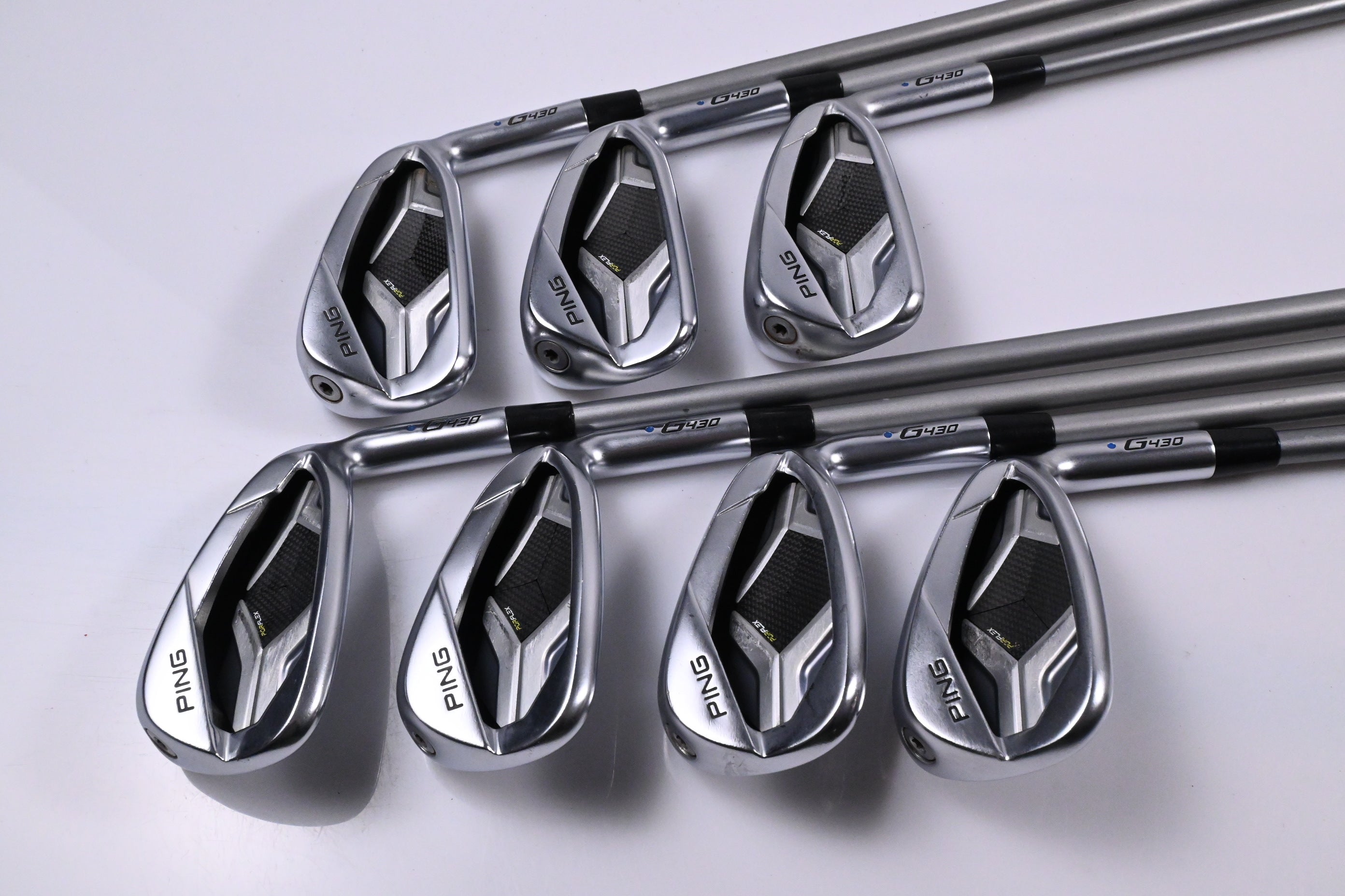 Ping G430 Irons / 5-PW+45 / Blue Dot / Senior Flex Ping Alta Quick 35 Shafts