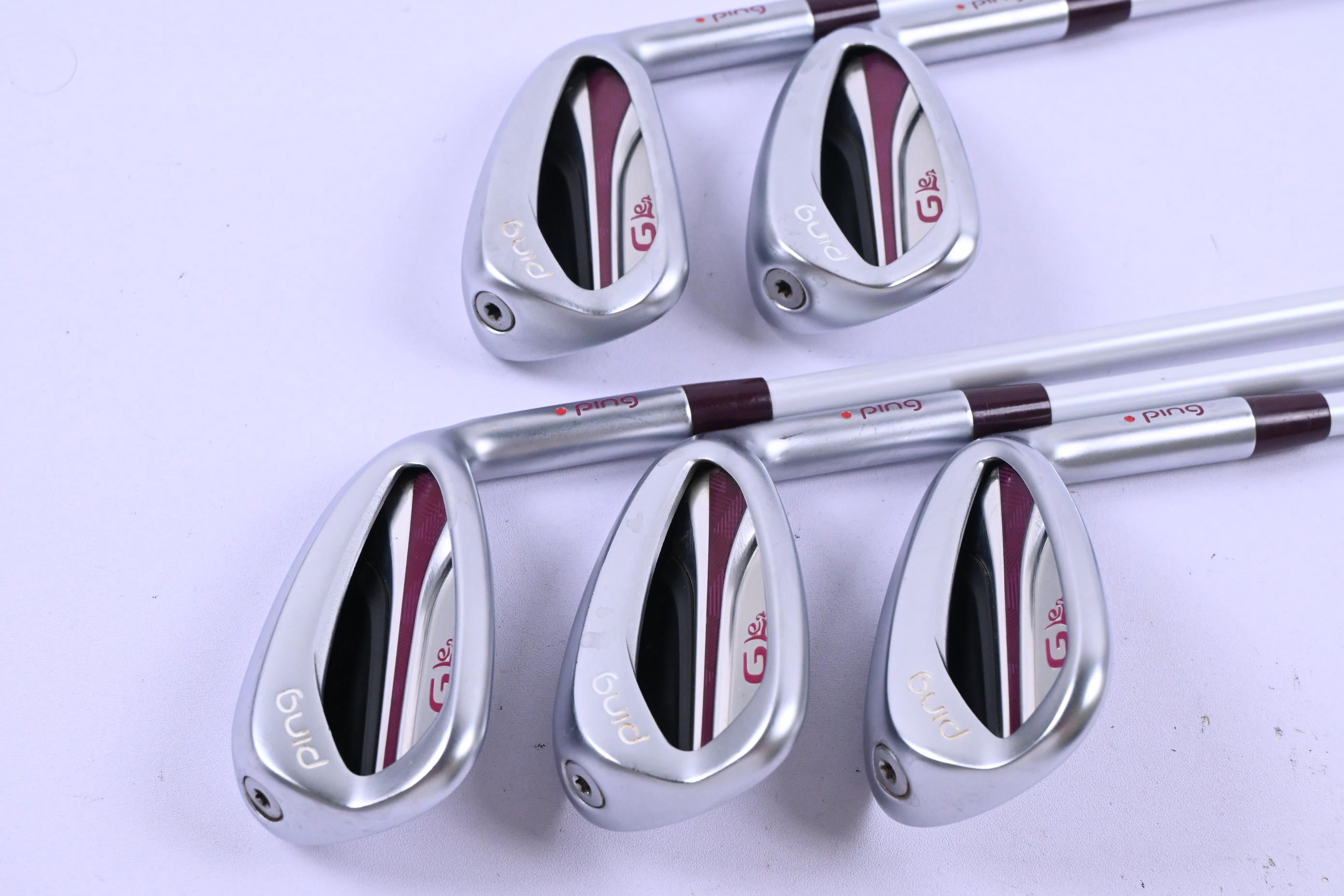 Ladies Ping G Le2 Irons / 7-SW / Red Dot / Ladies Flex Ping ULT 240 Shafts