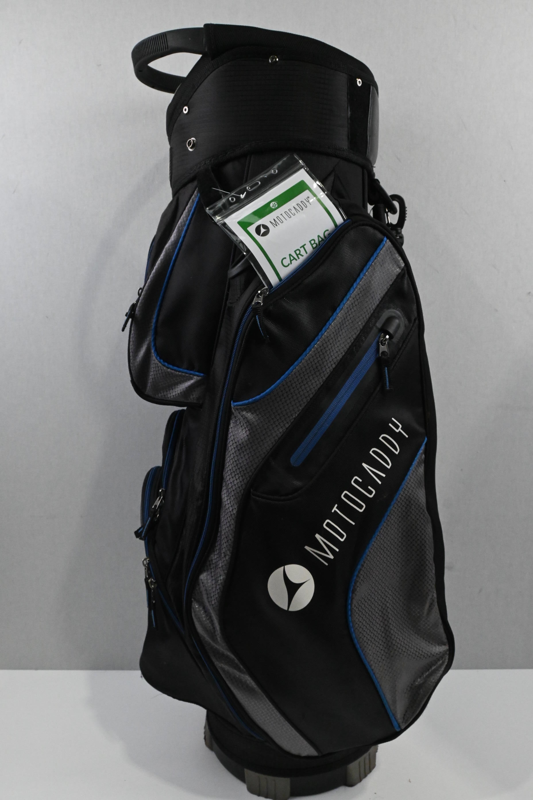 Motocaddy Club Series Cart Bag / 14-Way Divider / Black & Blue