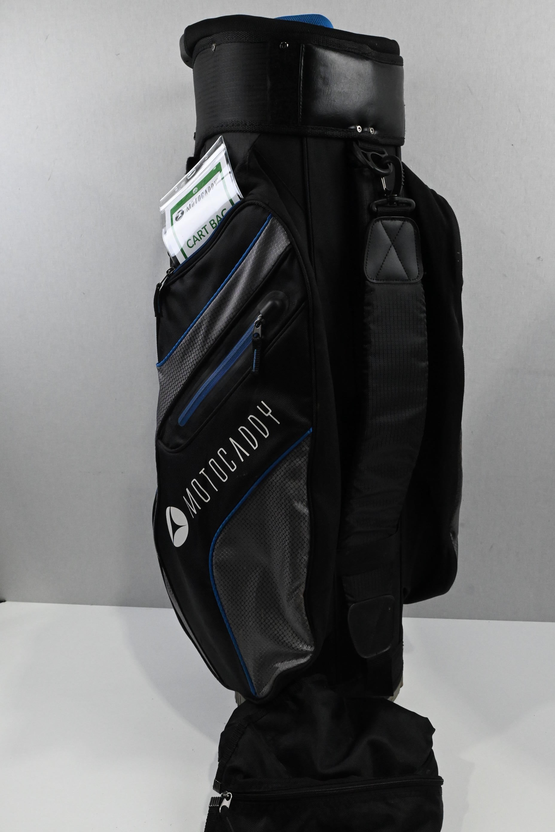 Motocaddy Club Series Cart Bag / 14-Way Divider / Black & Blue