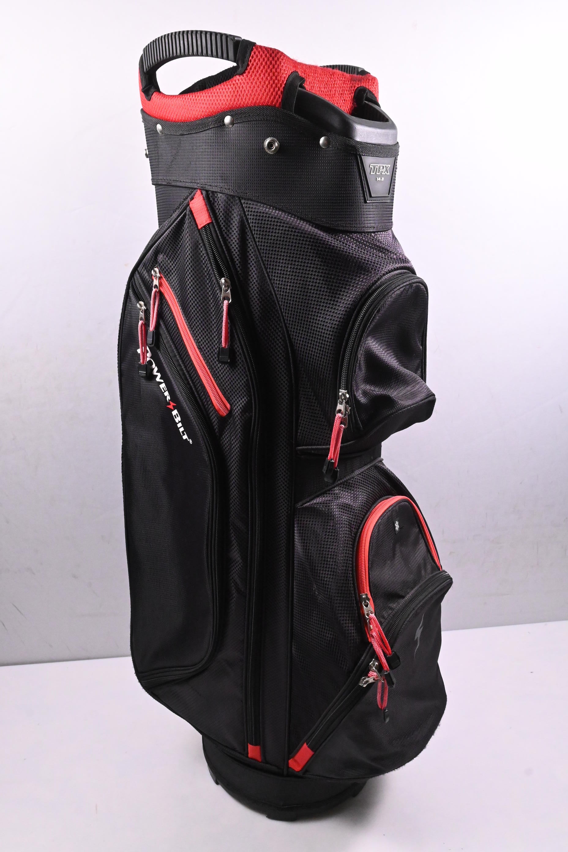 Power Bilt TPX 14.0 Cart Bag / 15-Way Divider / Black & Red