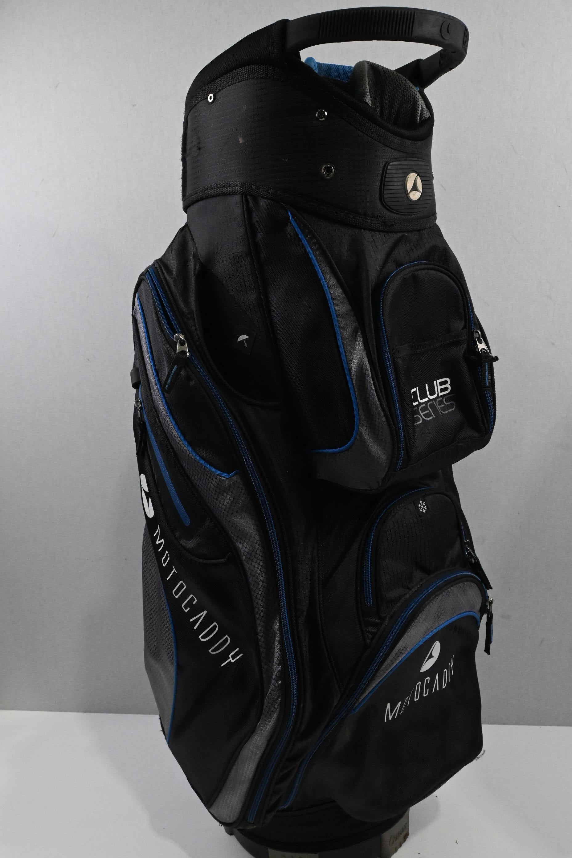 Motocaddy Club Series Cart Bag / 14-Way Divider / Black & Blue