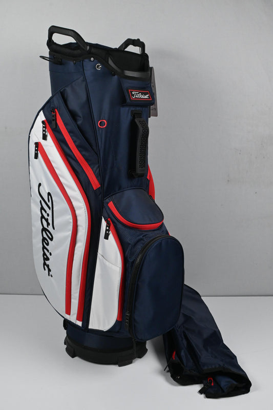 Titleist Cart 14 Bag / 14-Way Divider / Navy, White & Red