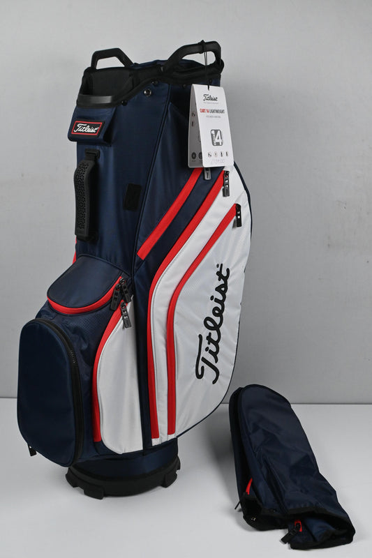 Titleist Cart 14 Bag / 14-Way Divider / Navy, White & Red