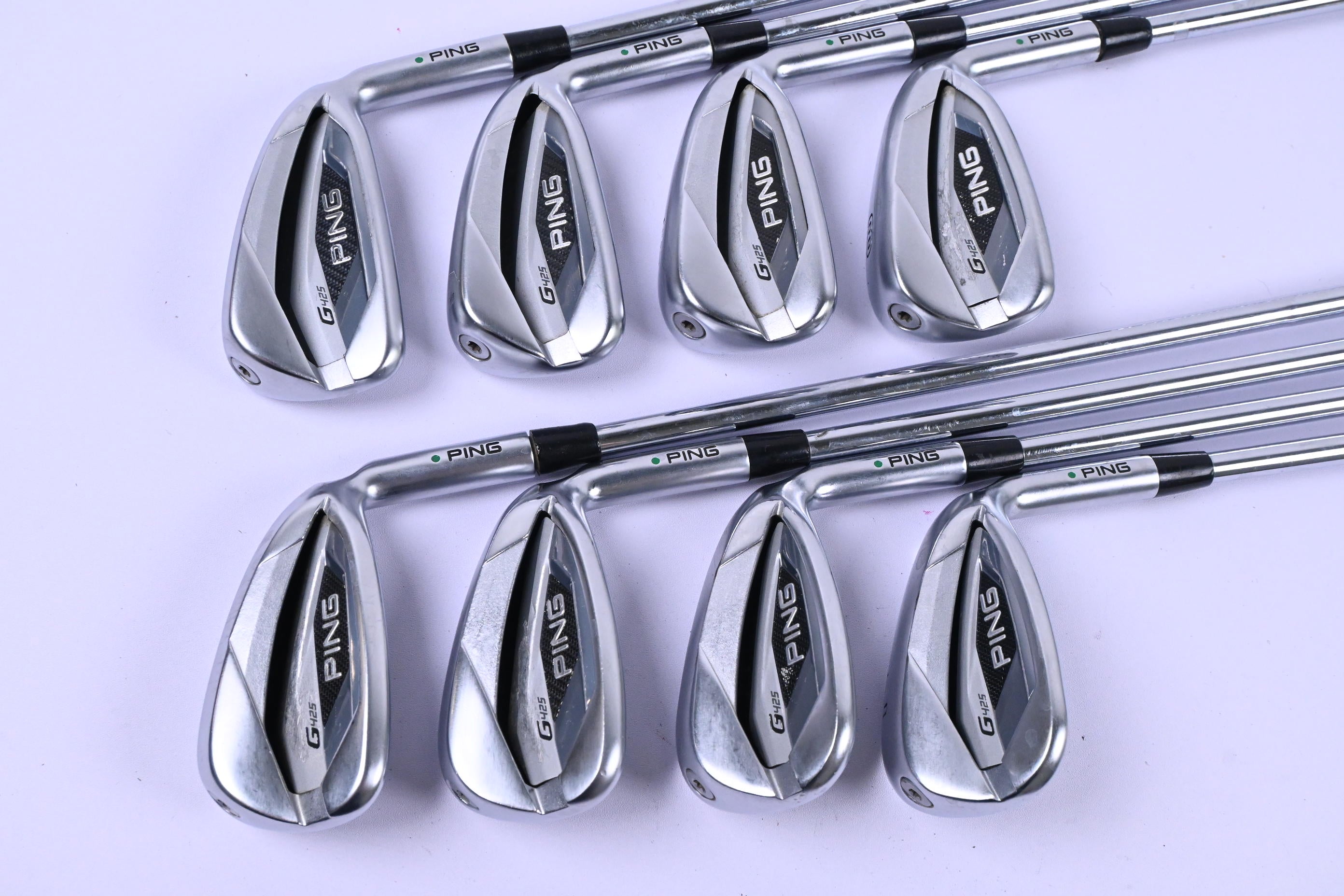 Ping G425 Irons / 5-PW+SW+LW / Green Dot / Regular Flex Ping AWT 2.0 Shafts