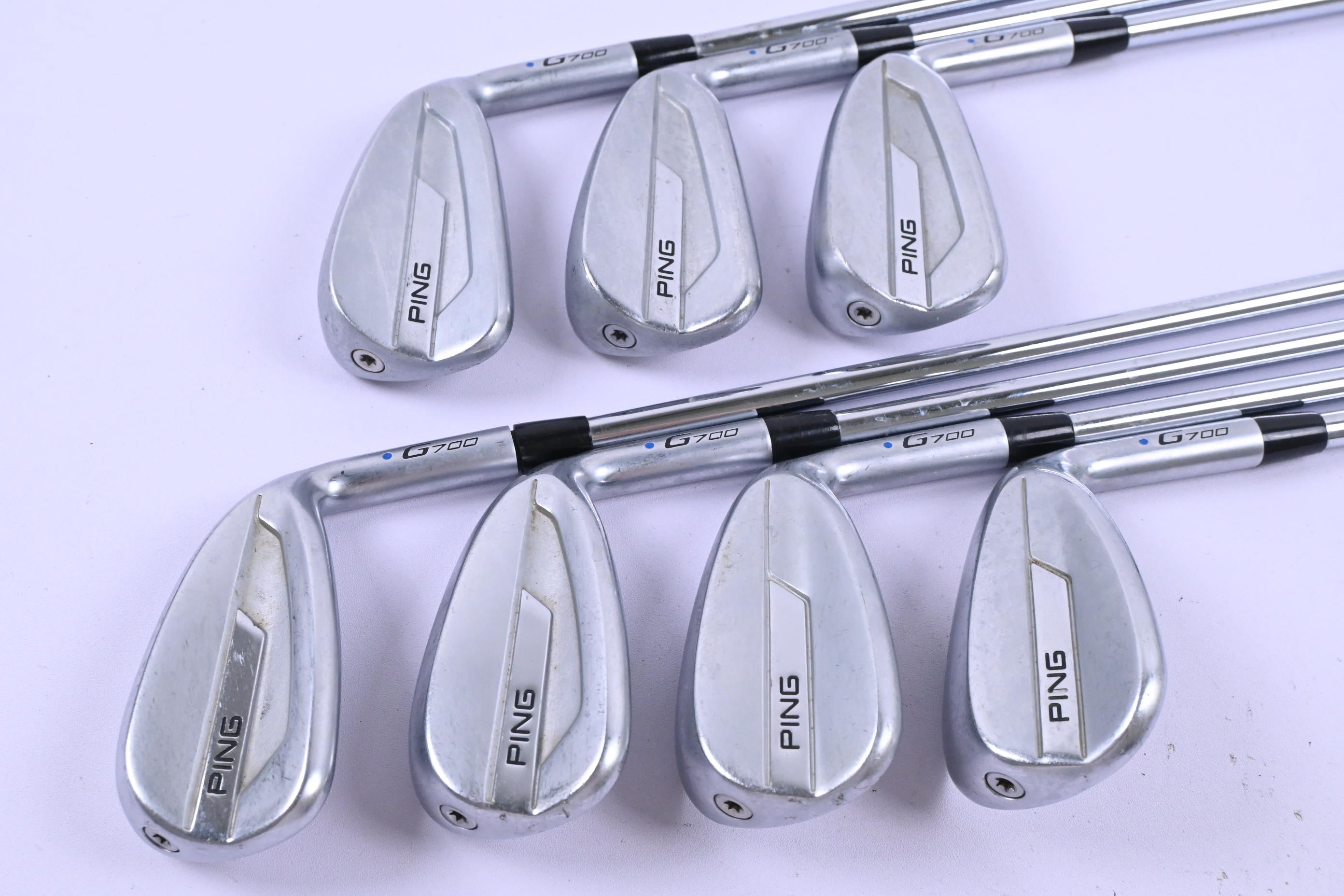 Ping G700 Irons / 5-SW / Blue Dot / Regular Flex Ping AWT 2.0 Shafts