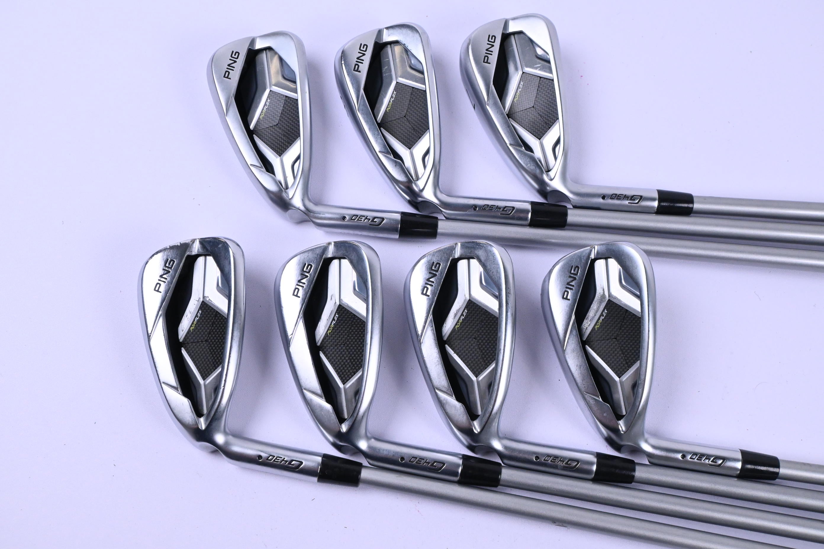 Left Hand Ping G430 Irons / 5-PW+GW / Black Dot / Senior Flex Alta Quick 45