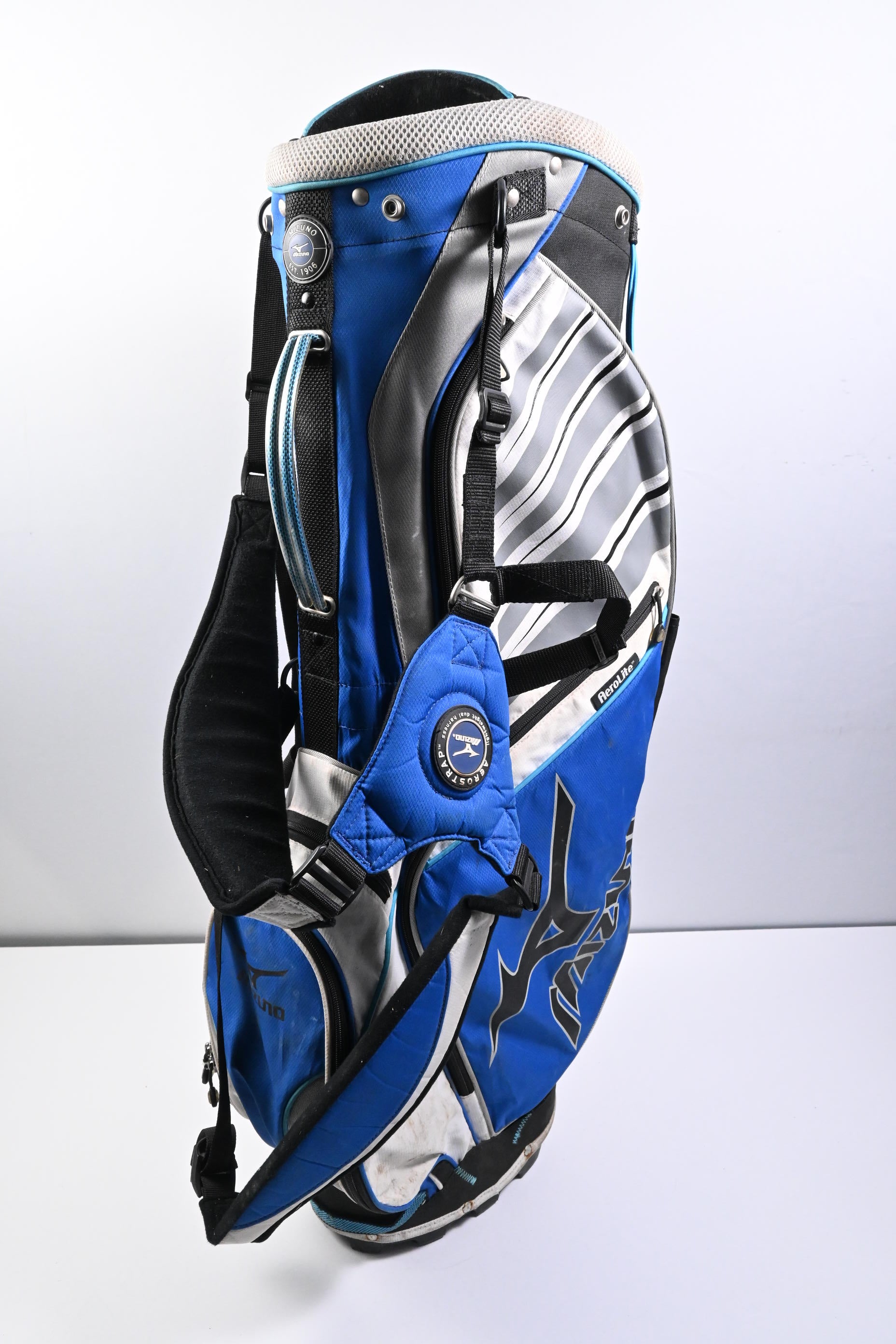 Mizuno Stand Bag / 7-Way Divider / Blue, White & Grey