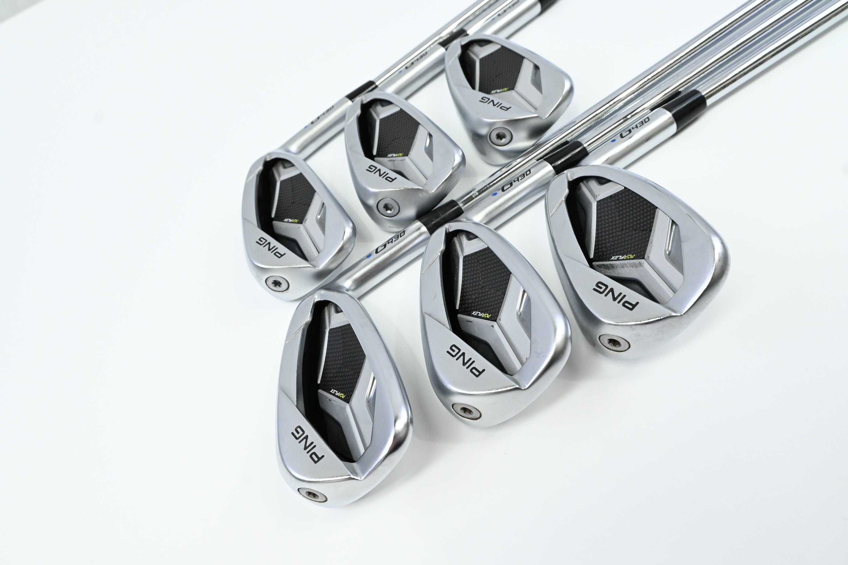Ping G430 Irons / 5-PW / Blue Dot / Stiff Flex Ping AWT 2.0 Shafts